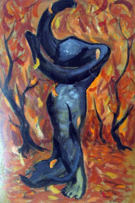 EMLEN ETTING (american 1905-1993) AUTUMN DANCE sig: EMLEN ETTING (american 1905-1993) AUTUMN DANCE signed, oil on board 16 3/4 x 11 1/2 in.