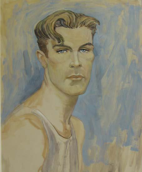 EMLEN ETTING (american 1905-1993) PORTRAIT OF A YO: EMLEN ETTING (american 1905-1993) PORTRAIT OF A YOUNG MAN signed, oil on paper 21 3/8 x 17 3/8 in.