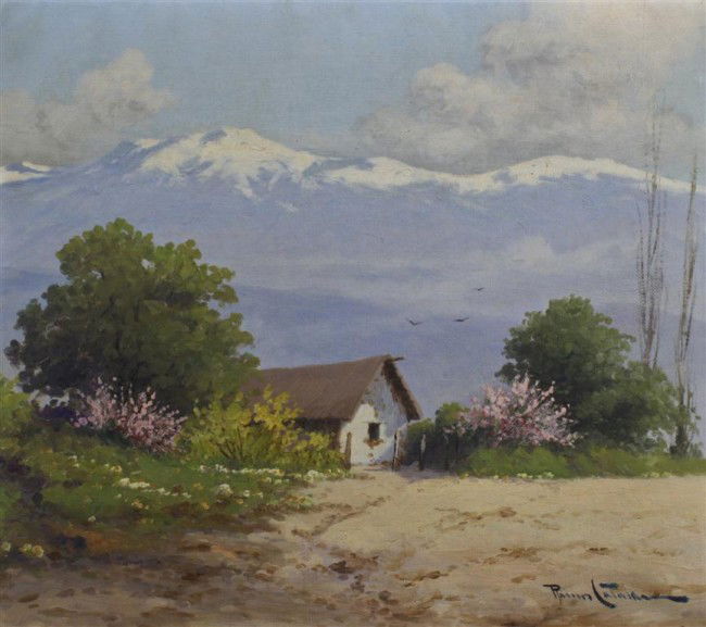 Ramos Catalan, (Chilean, 1888-1961), Untitled: Ramos Catalan (Chilean, 1888-1961) Untitled oil on canvas signed Ramos Catalan (lower right) 15 1/4 X 17 1/4 inches.