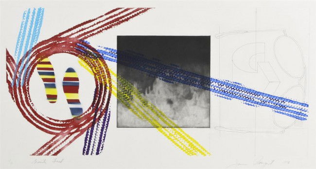 James Rosenquist, (American, b. 1933), Gravity Feed, 19: James Rosenquist (American, b. 1933) Gravity Feed, 1978 aquatint edition 47/78, signed Rosenquist (lower right) 26 x 40 1/2 inches.