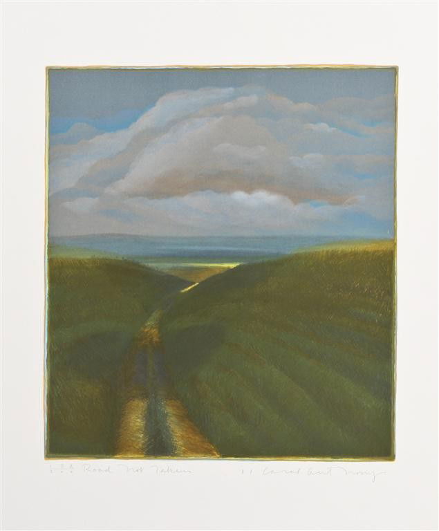 Carol Anthony, (American, b. 1943), Road Not taken: Carol Anthony (American, b. 1943) Road Not taken lithograph with hand coloring edition 79/200, signed Carol Anthony (lower left) 19 3/4 x 17 inches.