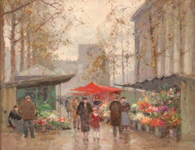 Edouard Leon Cortes: Edouard Leon Cortes (French, 1882-1969) Street Scene. oil on canvas. signed Edouard Cortes (lower right) 10 1/2 x 14 inches.