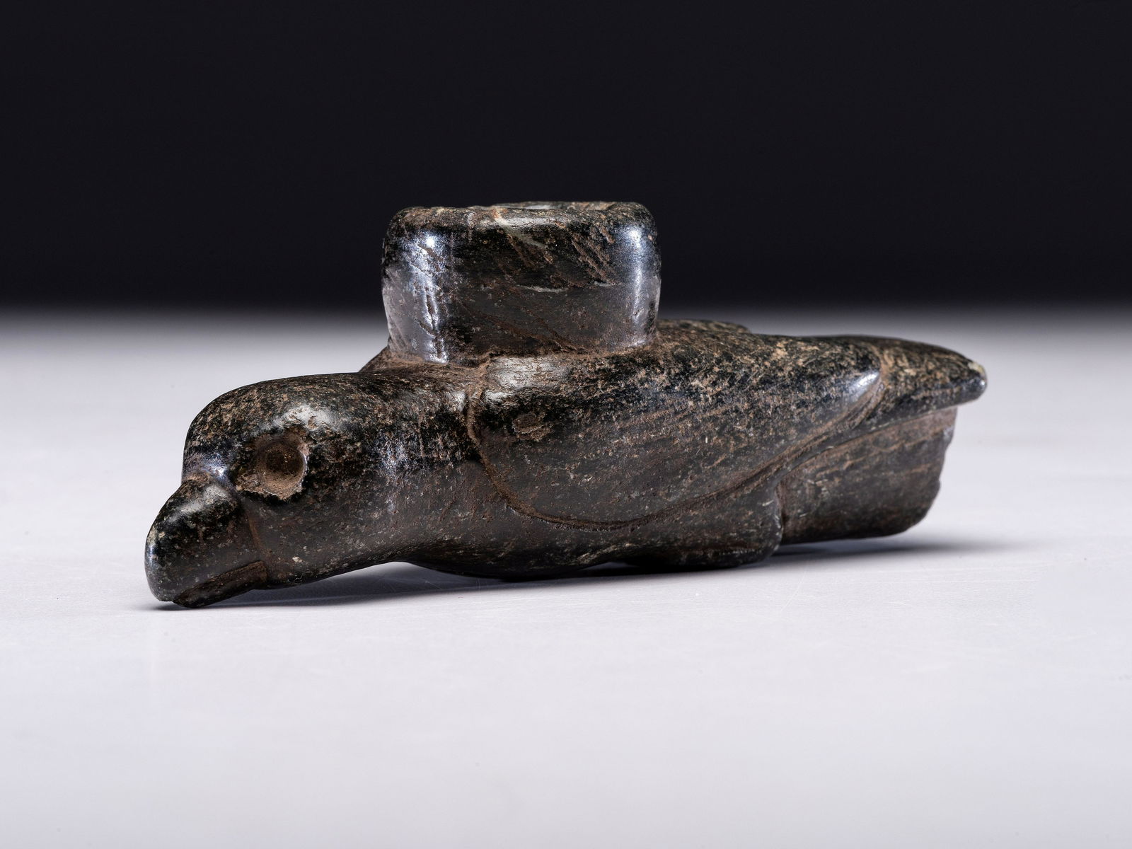 A Steatite Effigy Pipe, Hawk (1 of 4)
