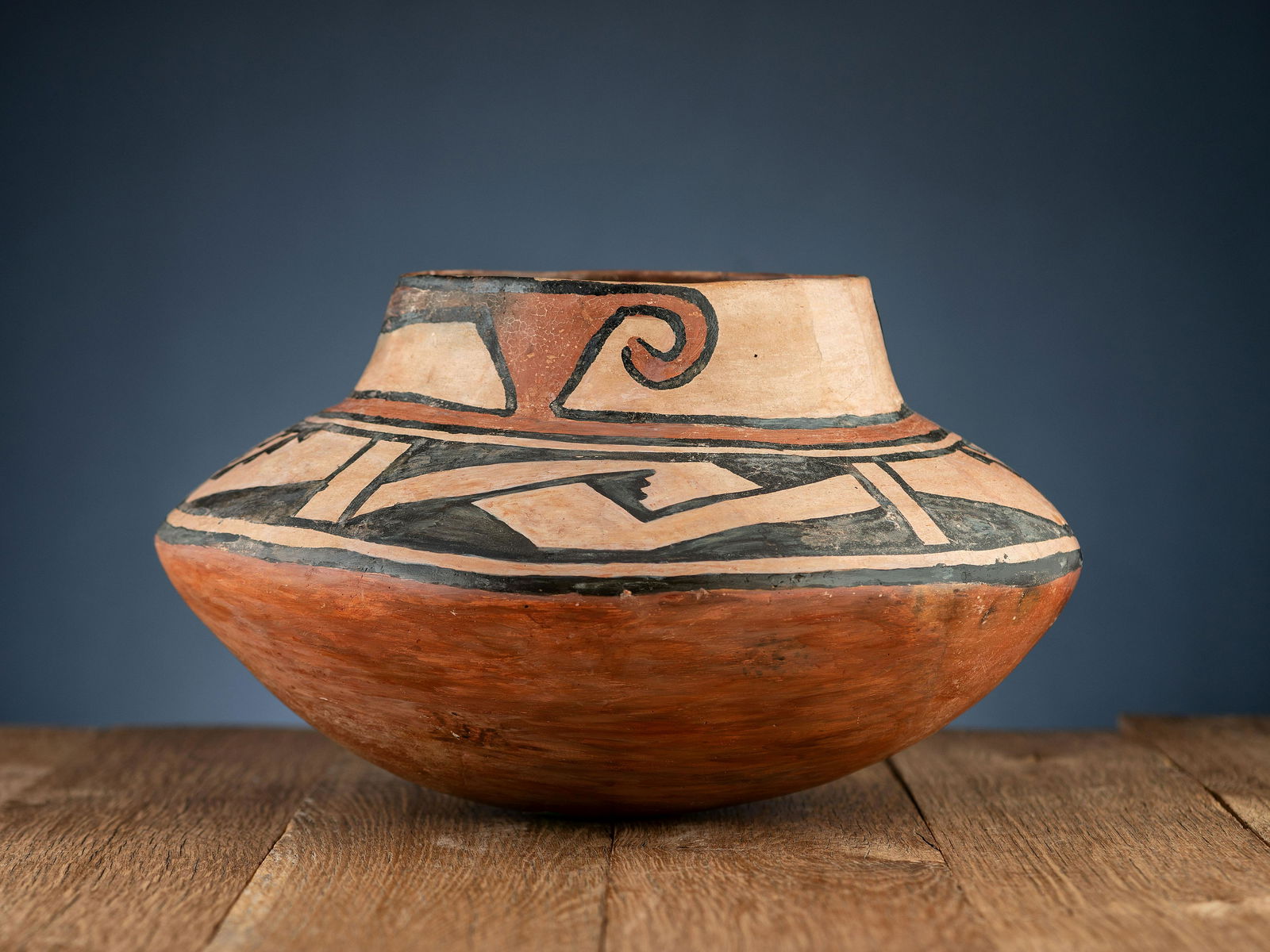 Rio Grande Glaze Ware Pottery Jar: Rio Grande Glaze Ware Pottery Jar pre-1500 height 9 inches x diameter 15 inches The Marilyn Eber Collection of Native American Art, Denver, Colorado