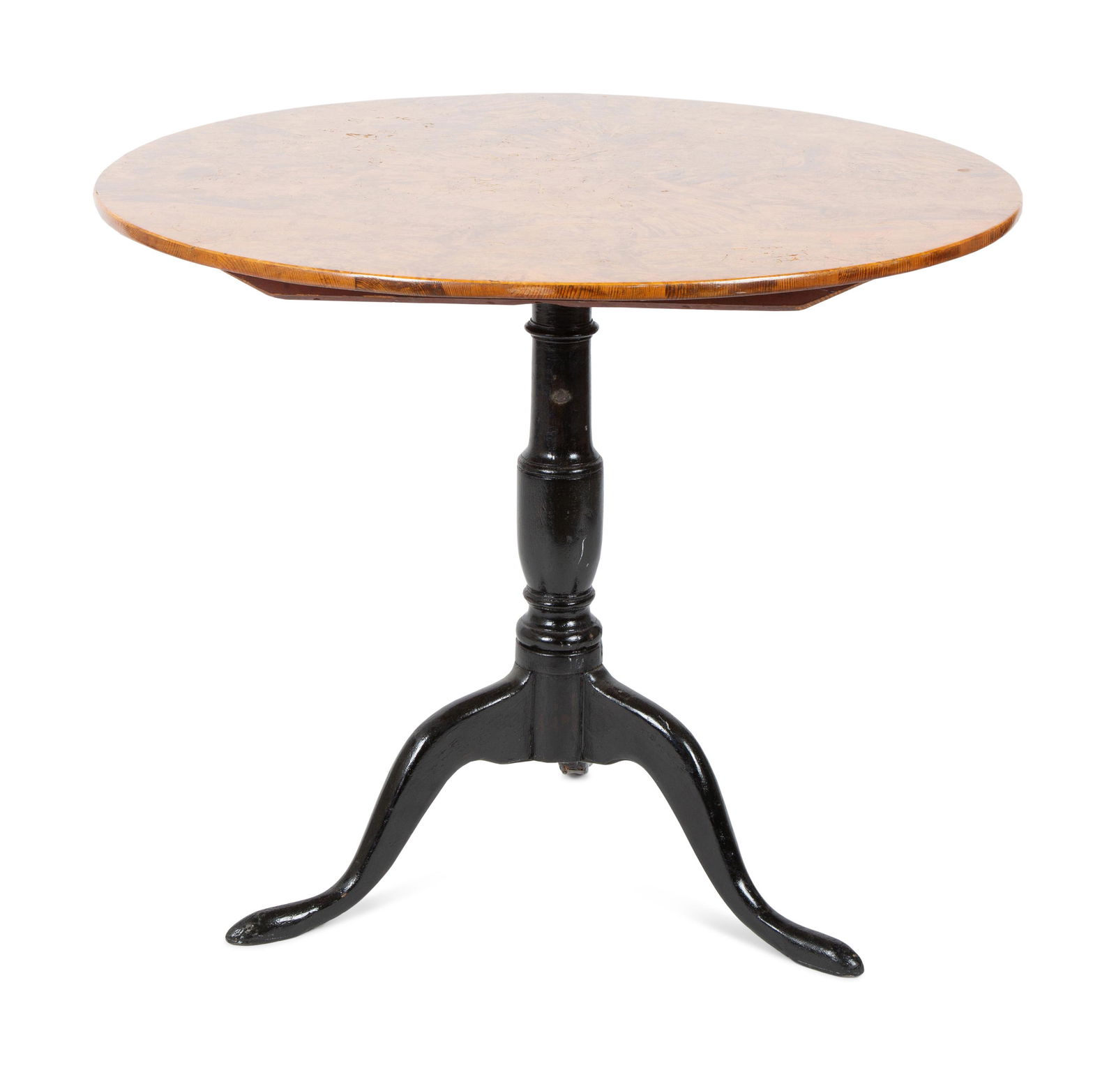 A George I Style Burlwood Tilt-Top Tea Table Height 26 x diameter 35 inches. (1 of 3)