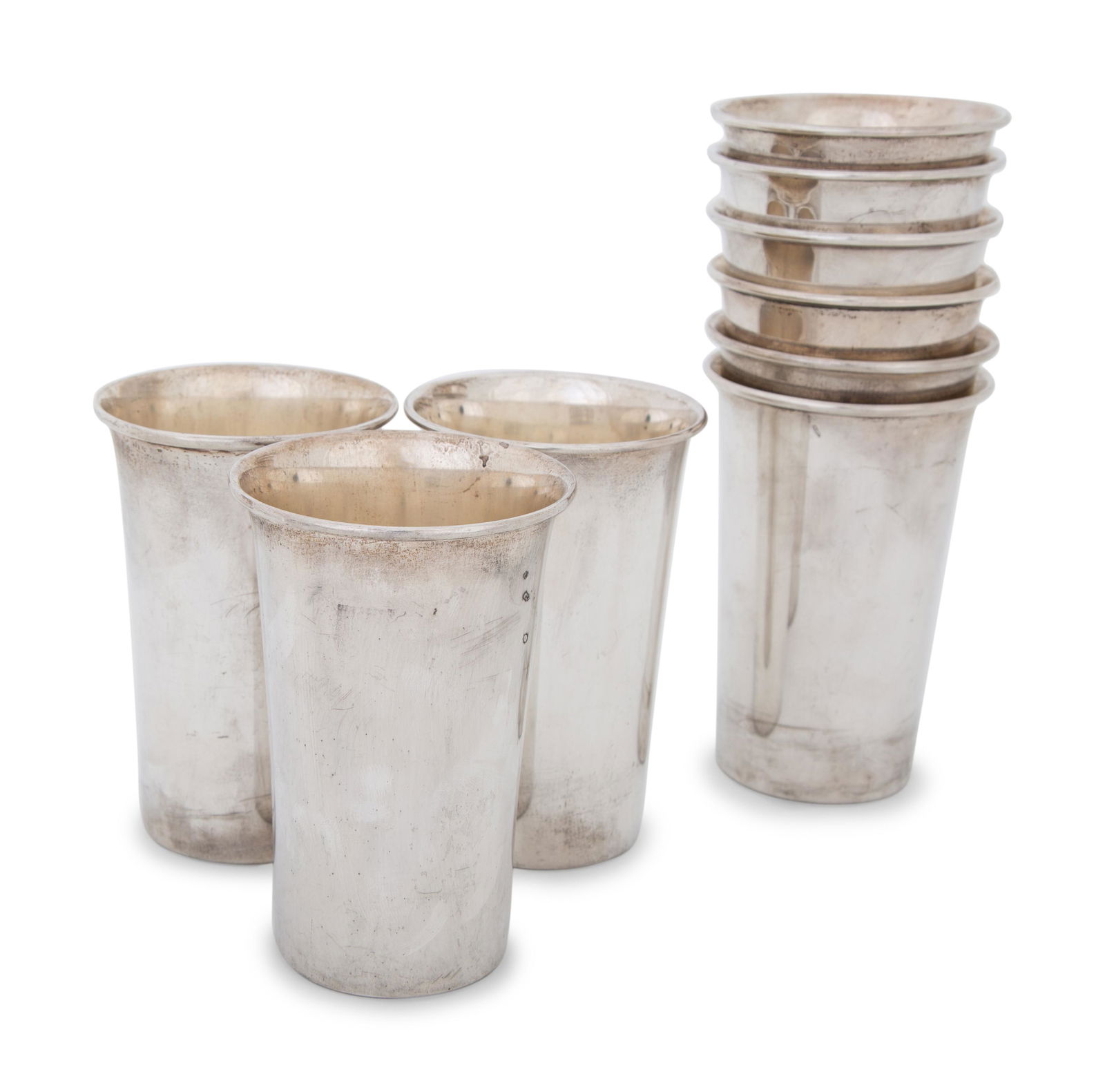 Nine American Silver Mint Julep Cups  Height 4 1/2 inches. (1 of 3)