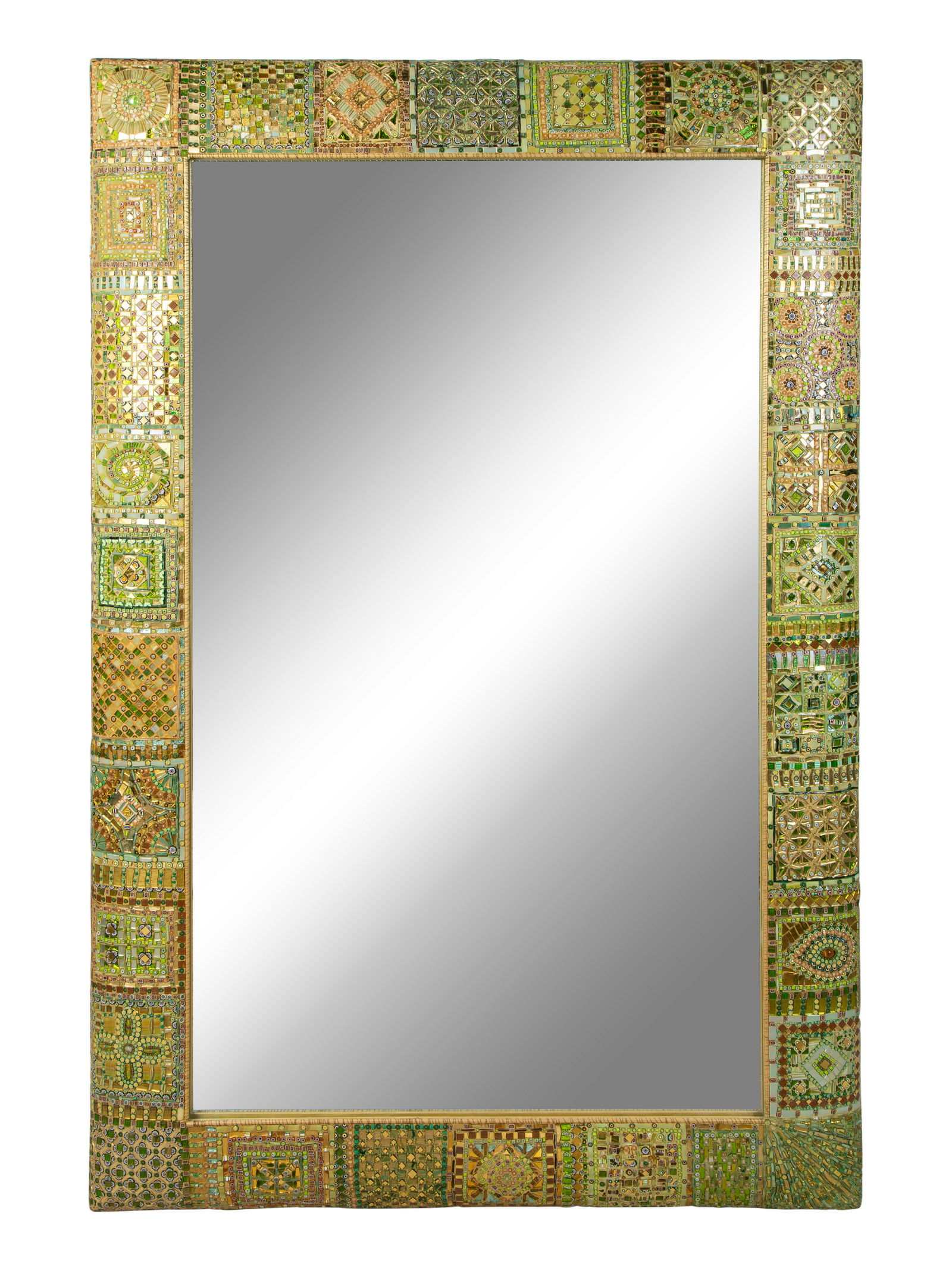 A Murano Glass Mosaic Mirror by Dusciana Bravura Height 67 1/2 x width 45 inches. (1 of 3)