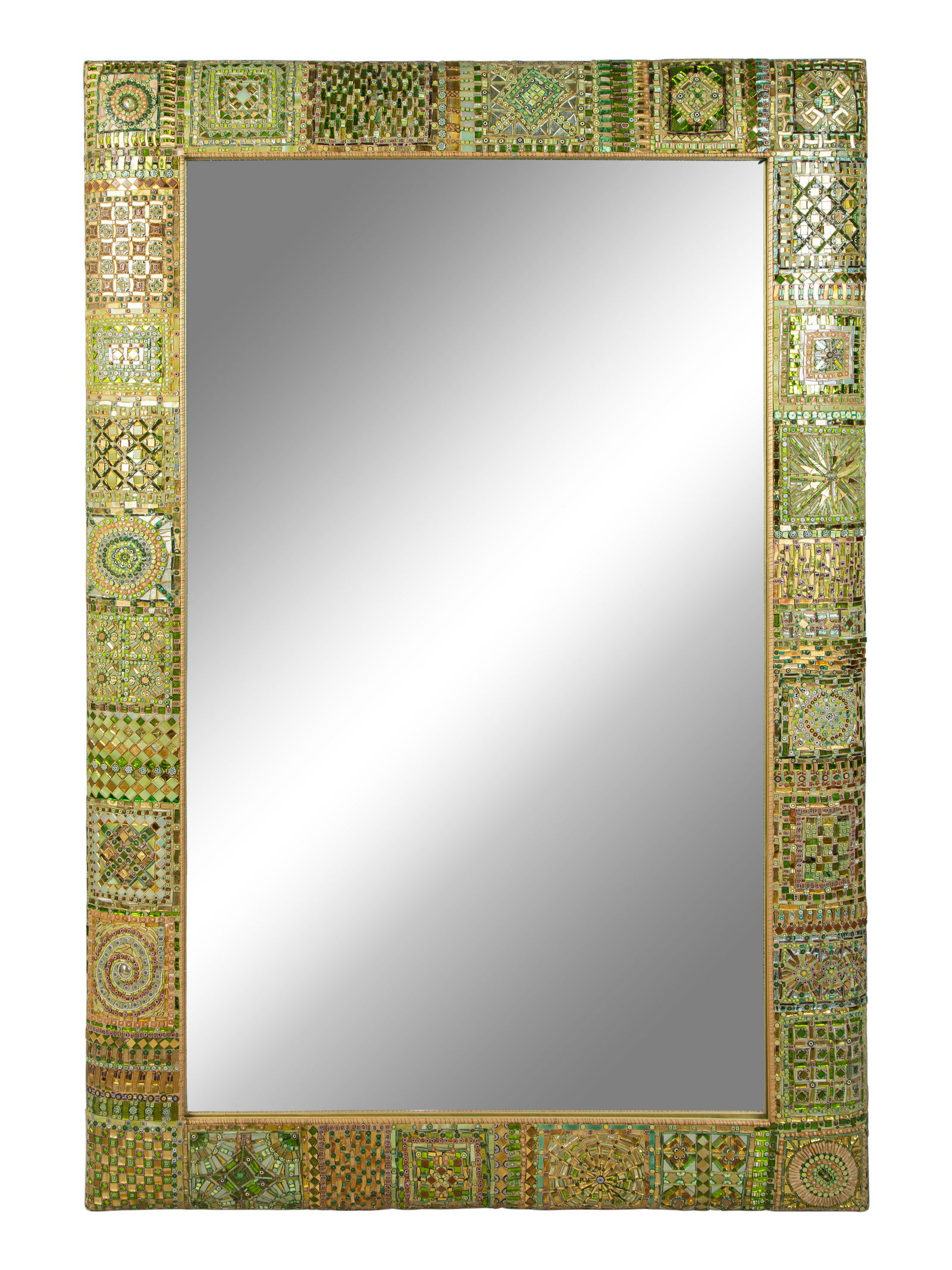A Murano Glass Mosaic Mirror by Dusciana Bravura Height 67 1/2 x width 45 inches. (1 of 3)