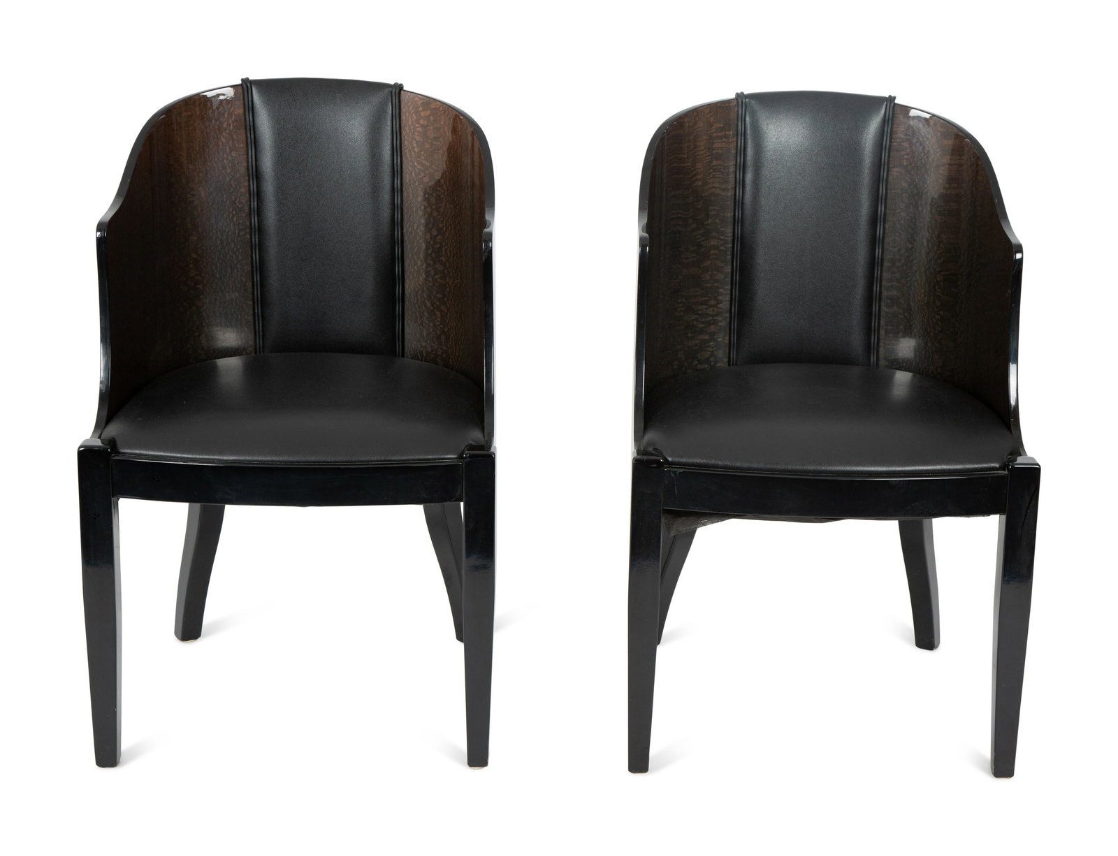 An Italian Extending Dining Table and Five Barrel-Back Chairs  Chairs, height 34 x width 20 1/2 x (1 of 4)