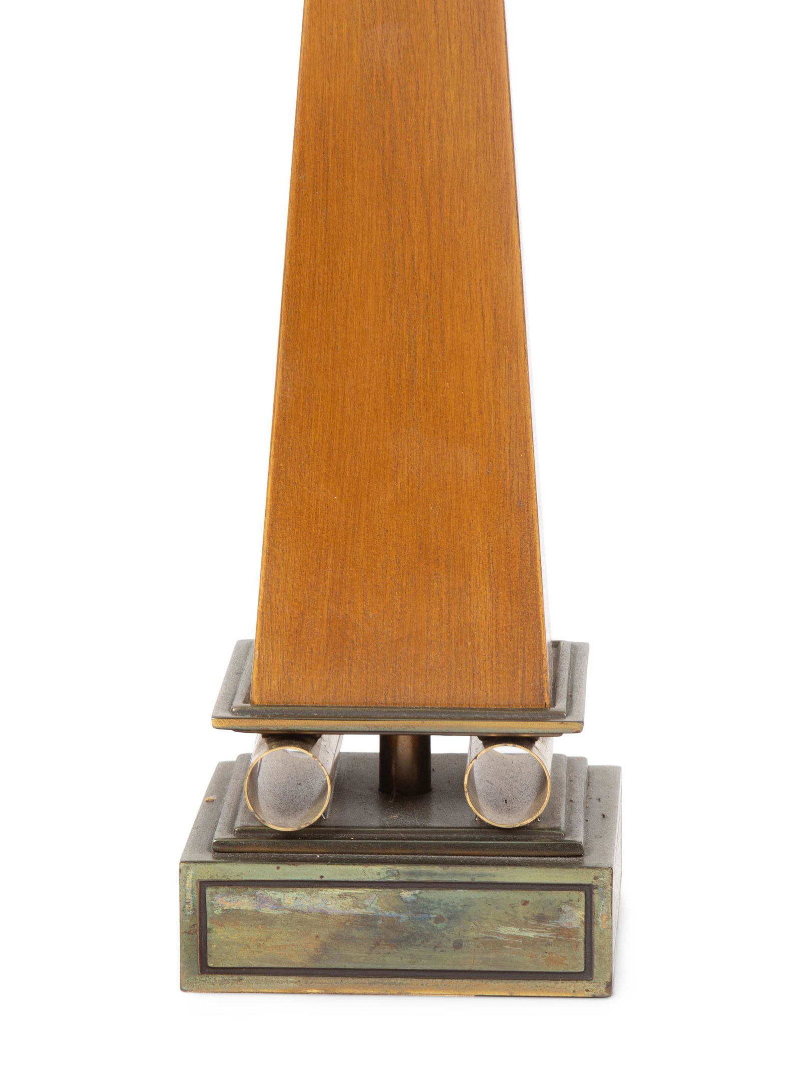 A Pair of Tommi Parzinger for Stiffel Obelisk-Form Table Lamps Height 31 x width 5 x depth 5 inches. (1 of 3)