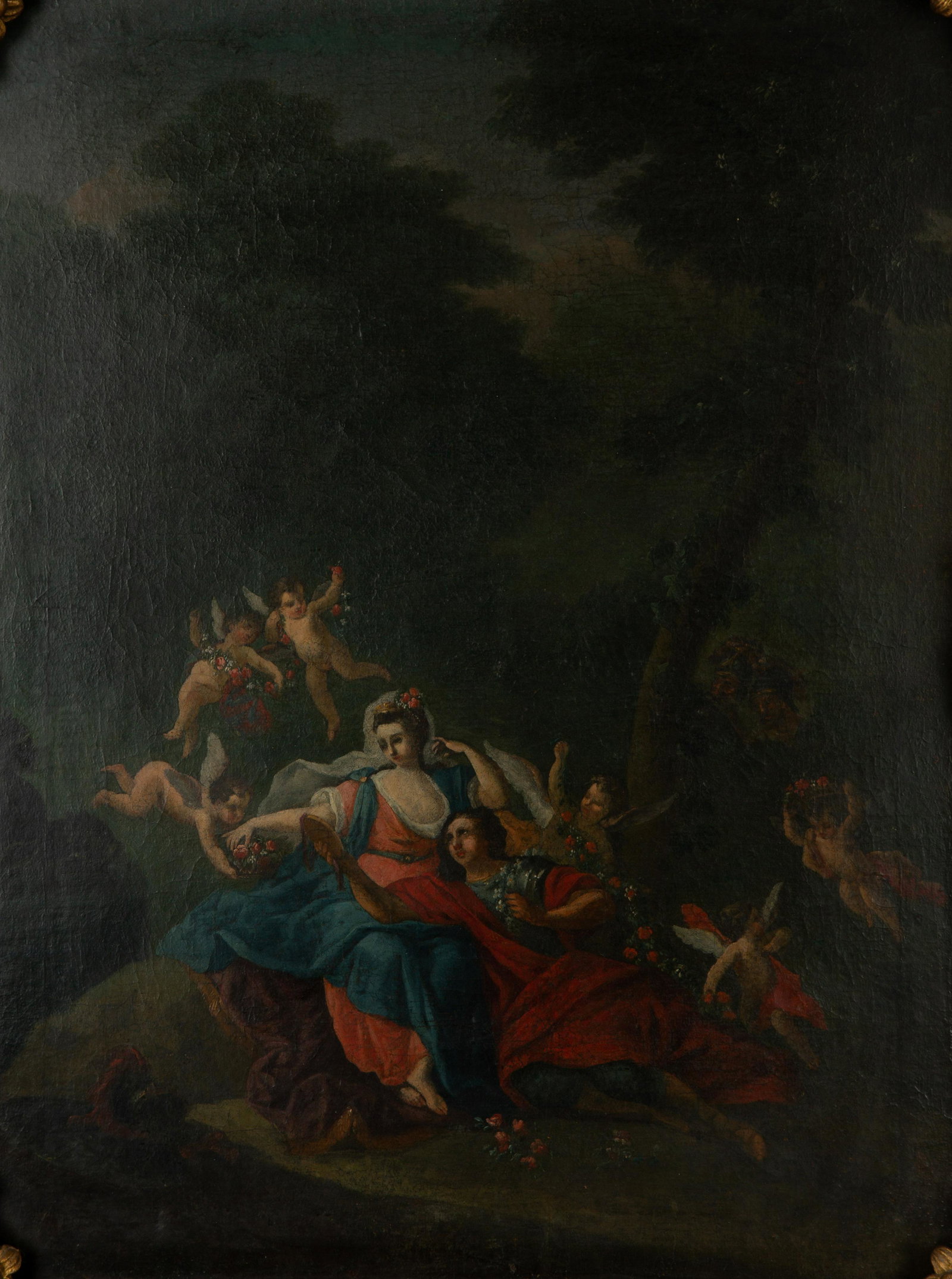 Continental School Height 25 1/4 x 19 inches.: Continental School 18TH/19TH CENTURY Allegorical Scene Height 25 1/4 x 19 inches.