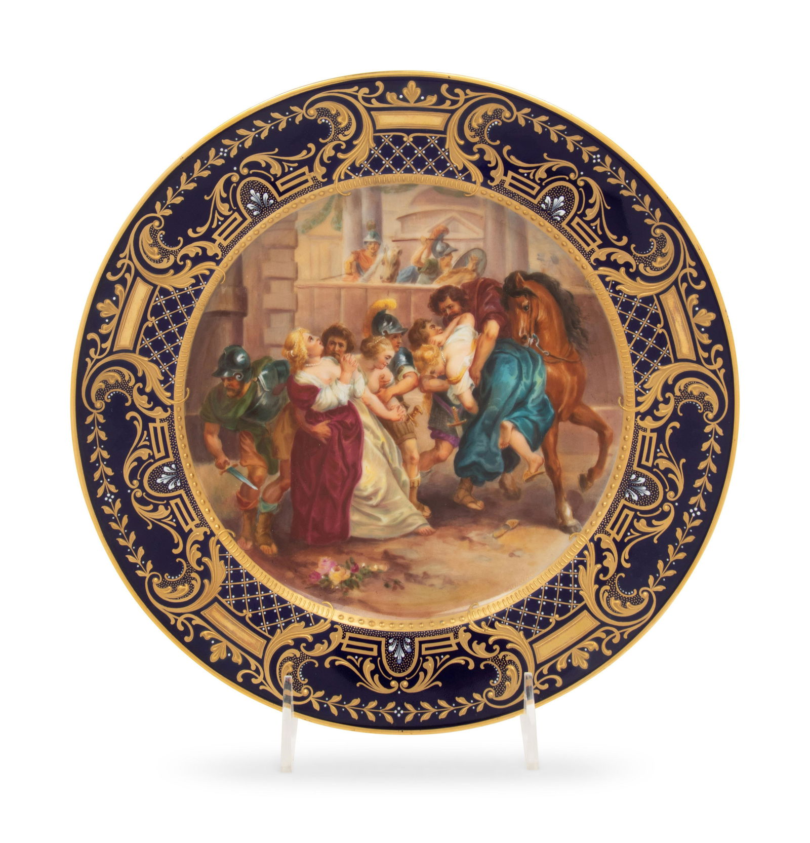 A Vienna Porcelain Cabinet Plate Depicting the  Abduction of the Sabine Women   (1 of 3)
