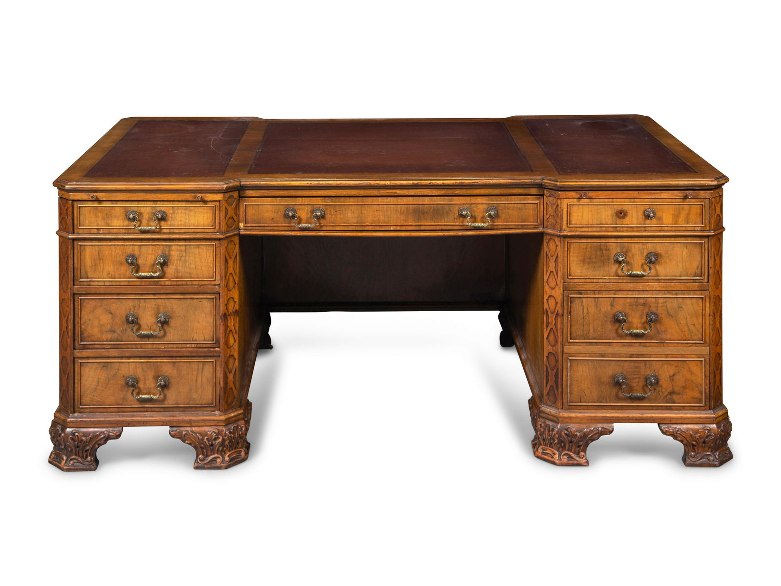 A George III Style Mahogany Pedestal Desk (1 of 5)
