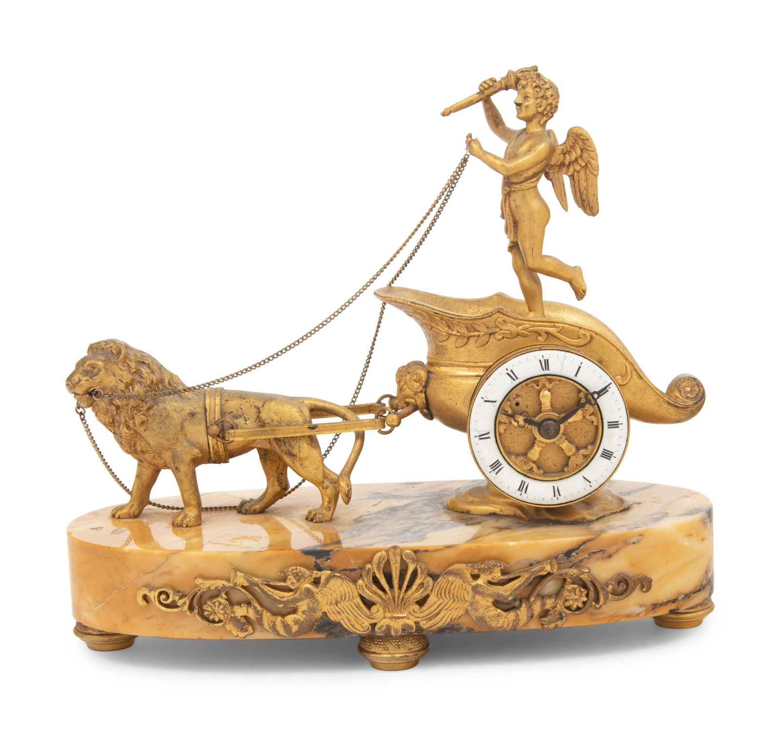 An Empire Gilt Bronze Figural Mantel Clock (1 of 4)