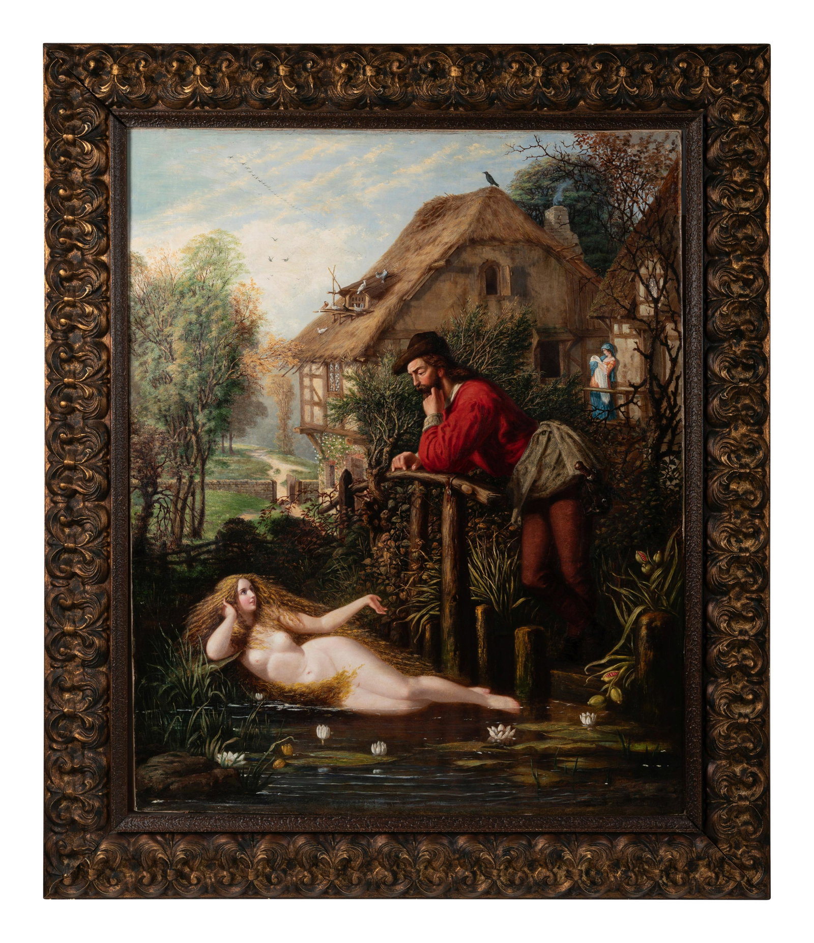Continental School, 19th Century: Continental School, 19th Century Reclining Nude, 1853 oil on canvas signed indistinctly and dated (lower right) 36 1/8 x 29 1/2 inches. Property from a Private Collector, Lincolnwood, Illinois