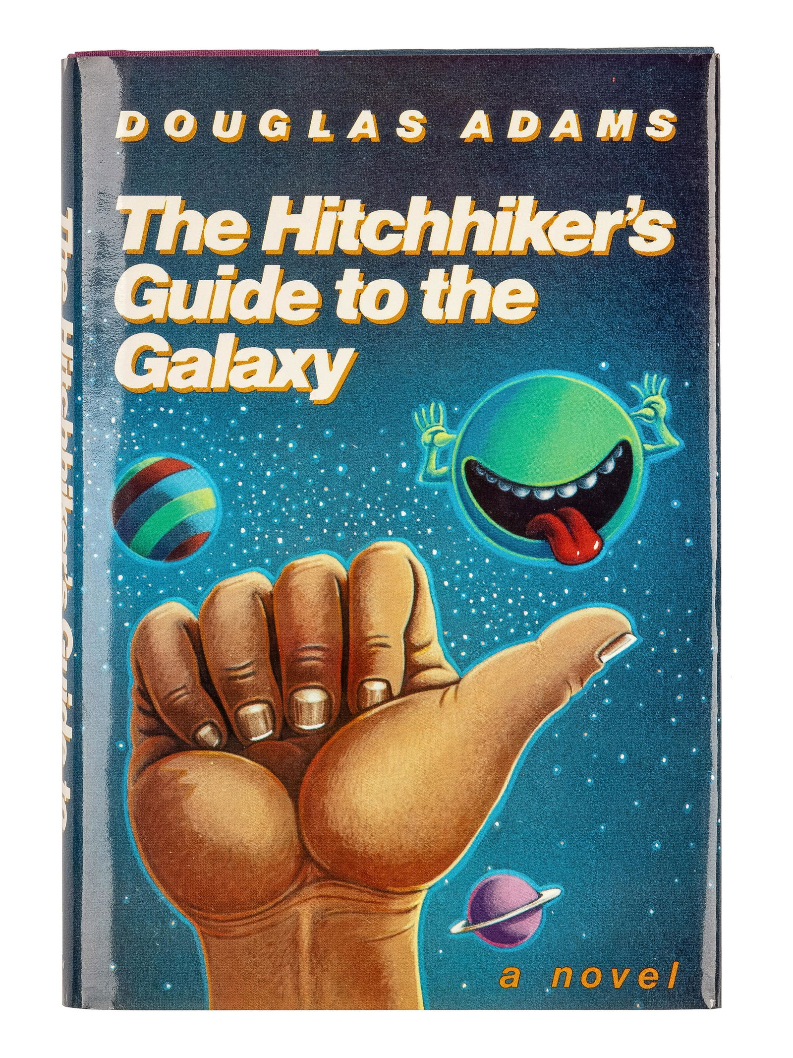 ADAMS, Douglas. The Hitchhiker's Guide to the Galaxy.   New York: Harmony Books, 1980. FIRST (1 of 2)