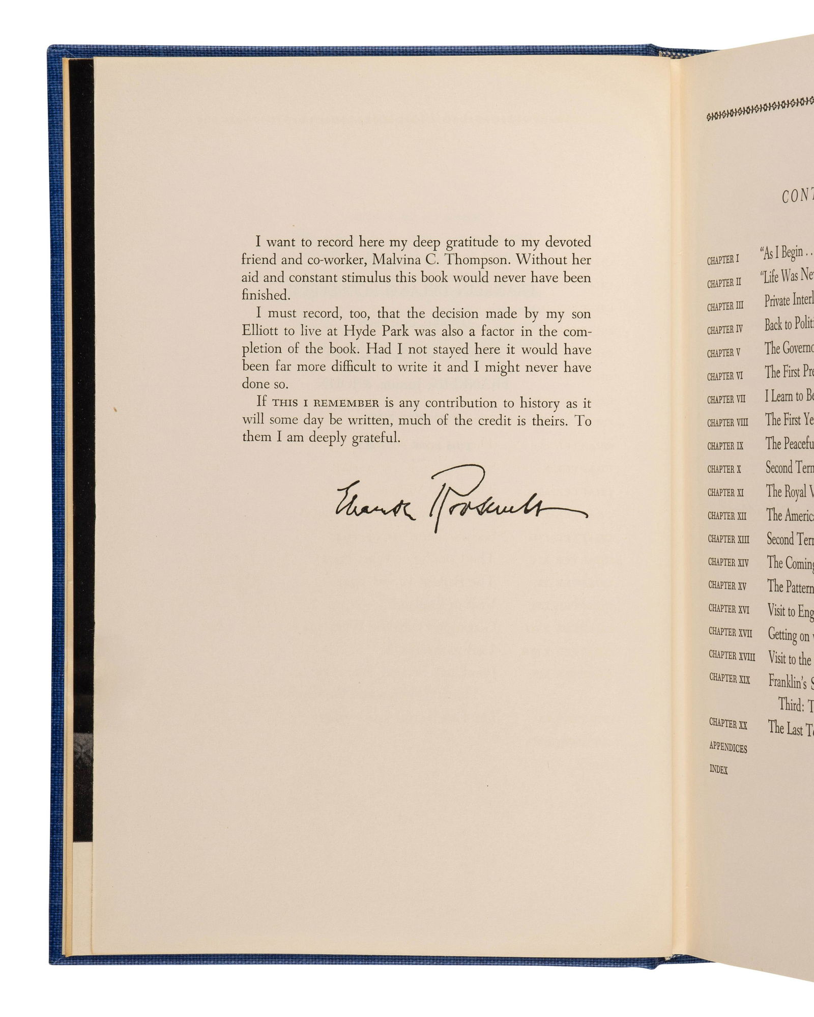 ROOSEVELT, Eleanor (1884-1962). This I Remember. New York: Harper & Brothers, 1949. (1 of 1)