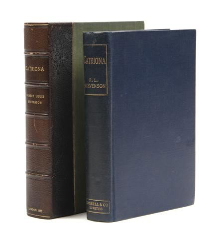 STEVENSON, ROBERT LOUIS. Catriona. London, Paris &: STEVENSON, ROBERT LOUIS Catriona. A Sequel to "Kidnapped," Being Memoirs of the Further Adventures of David Balfour at Home and Abroad. London, Paris & Melbourne: Cassell, 1893. 8vo, blue cloth, title