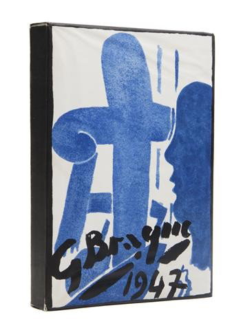 (BRAQUE, GEORGES) PAULHAN, JEAN. Braque le patron.: (BRAQUE, GEORGES) PAULHAN, JEAN Braque le patron. Geneva: Editions des Trois Collines, 1947. 4to, original pictorial wrappers, housed in later chemise, retaining portion of original suede spine, and o