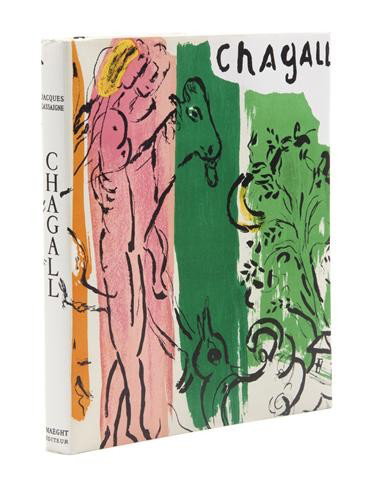 (CHAGALL, MARC) LASSAIGNE, JACQUES. Chagall. Paris: (CHAGALL, MARC) LASSAIGNE, JACQUES Chagall. Paris: Maeght, (1957). With 15 lithographs by Chagall, including cover. 4to, original lithograph wrappers over hard board, original glassine. Second edition