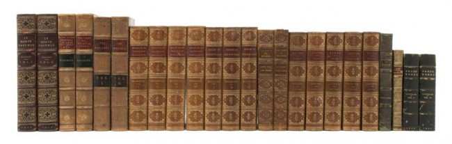 (BINDINGS) A group of 24 leather bound books.: (BINDINGS) A group of 24 leather bound books. Songs and Sonnets. By William Shakespeare. London: Macmillan, 1924. Prose Works. By Henry Wadsworth Longfellow. Boston: Ticknor and Fields, 1867. 2 v