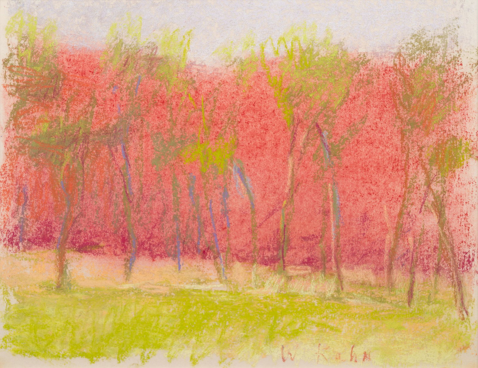 Wolf Kahn (American/German, 1927-2020) Young Locust Trees, 1993 (1 of 4)