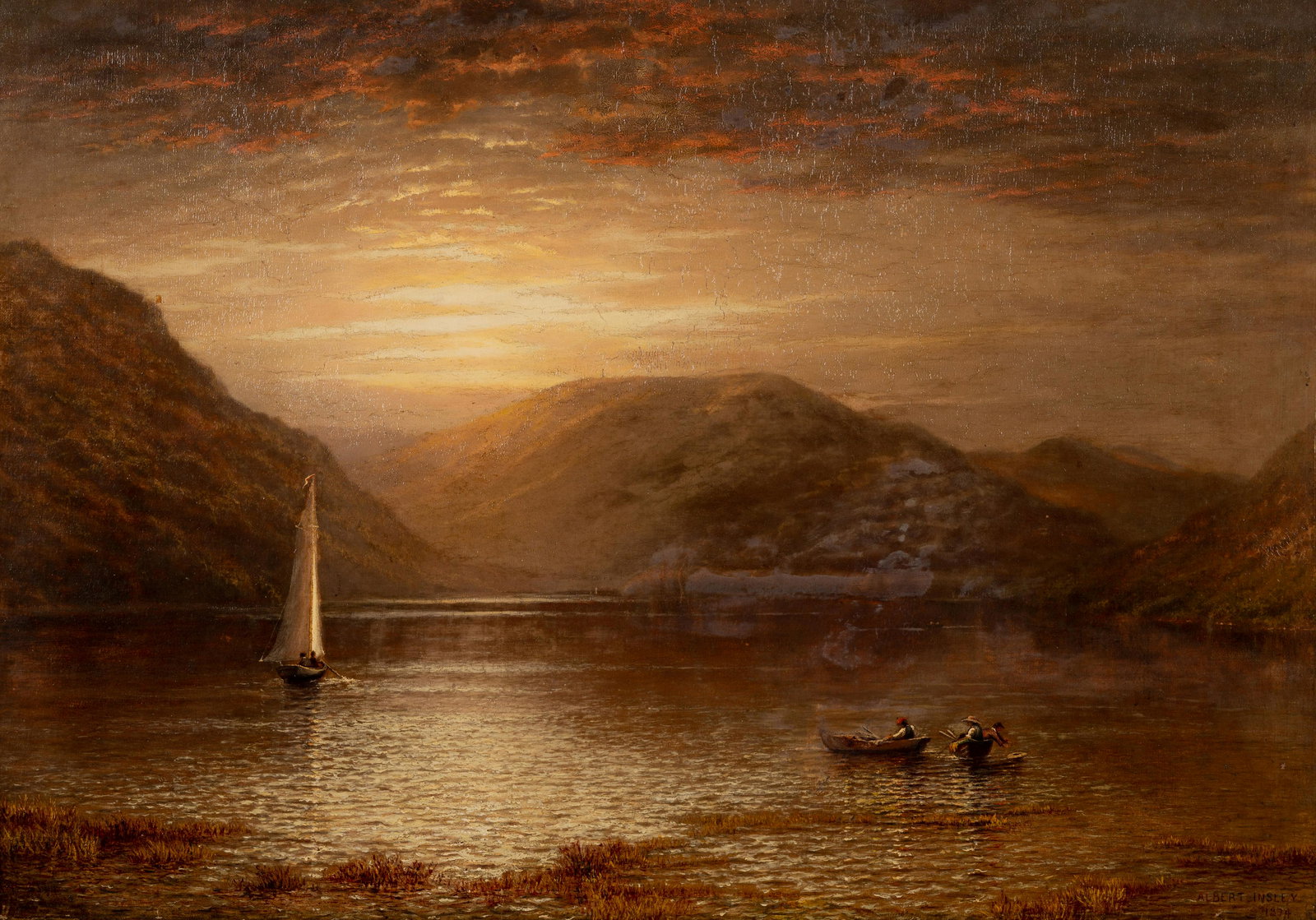 Albert Insley (American, 1842-1937) Boats on a Lake, 1874 (1 of 6)