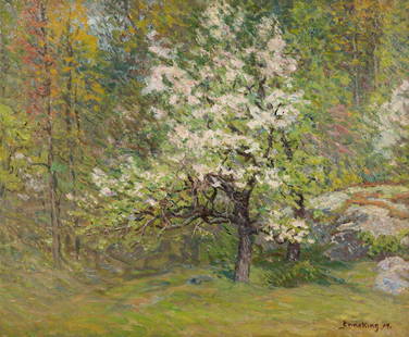 John Joseph Enneking (American, 1840-1916) Flowering Orchards, 1914: John Joseph Enneking (American, 1840-1916) Flowering Orchards, 1914 oil on canvas signed Enneking and dated (lower right) 20 x 24 inches. Provenance: Maxwell Galleries, San Francisco, California