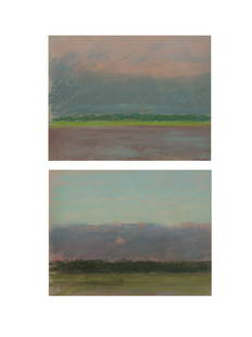 Walter Clark (American, 1848-1917) Cloud Studies, 1890-95 (a pair): Walter Clark (American, 1848-1917) Cloud Studies, 1890-95 (a pair) pastel on paper each 5 x 7 inches. Lot note: These pastels were executed by the artist in a series of sketchbooks during a stay in