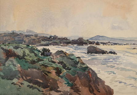 Edward Darley Boit (American, 1840-1915) Biarritz, 1893: Edward Darley Boit (American, 1840-1915) Biarritz, 1893 watercolor and graphite on paper signed Boit, dated, titled, and inscribed (lower left) 9 1/2 x 13 1/4 inches. Property from the Collection of