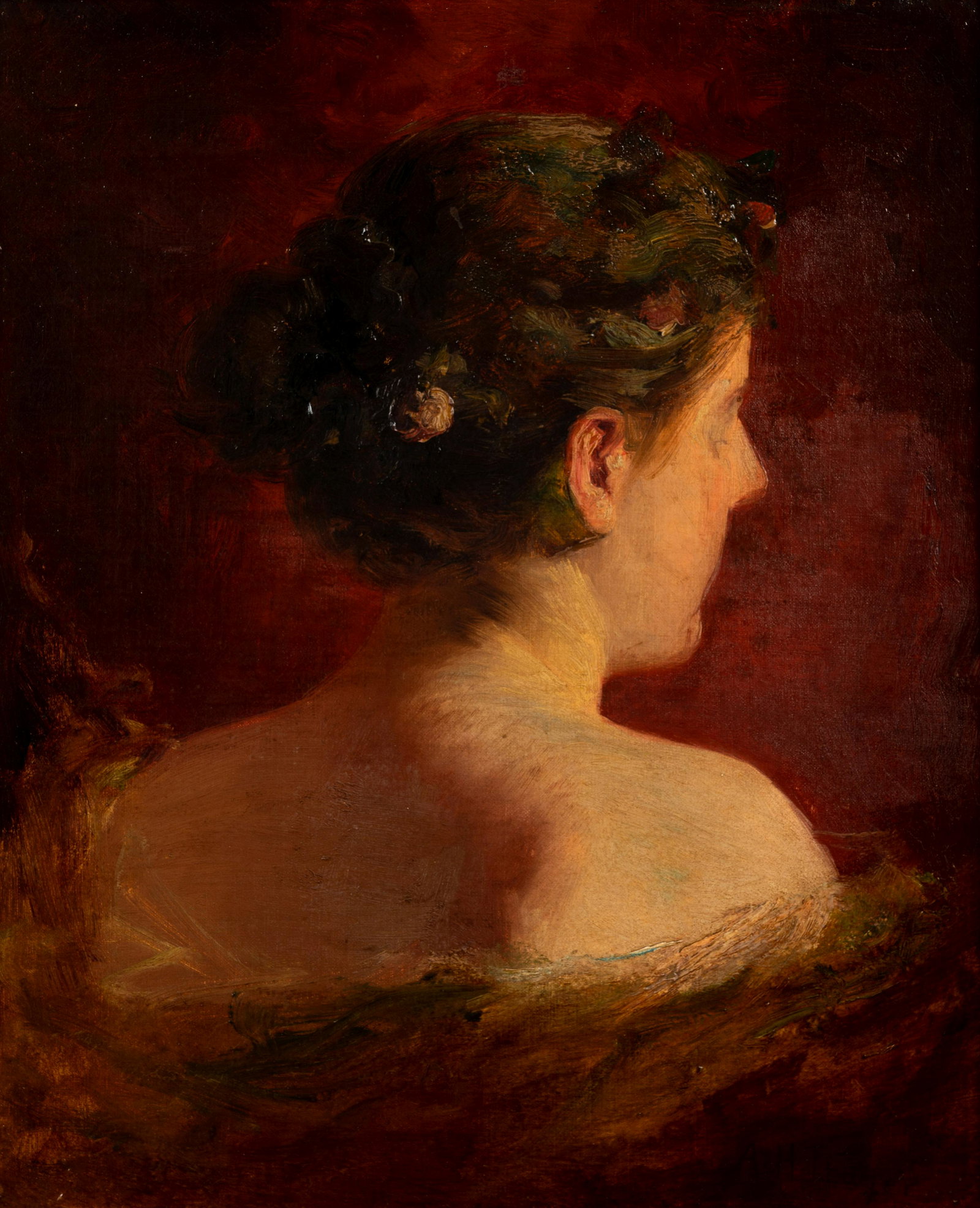Abbott Handerson Thayer (American, 1849-1921) Woman in Rear Profile (1 of 6)