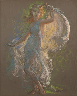 Arthur P. Spear (American, 1879-1959) Dancing Maiden: Arthur P. Spear (American, 1879-1959) Dancing Maiden pastel on board signed Arthur Spear (lower right) 23 1/2 x 19 1/2 inches. Property from the Collection of William Coles, Arizona