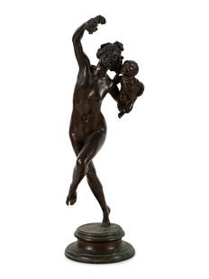 Frederick William MacMonnies (American, 1863-1937) Bacchante and Infant Faun, 1894: Frederick William MacMonnies (American, 1863-1937) Bacchante and Infant Faun, 1894 bronze signed F. MacMonnies and dated (base); also with H Rouard Fondeur stamp (base) Height 33 1/4 inches. Property