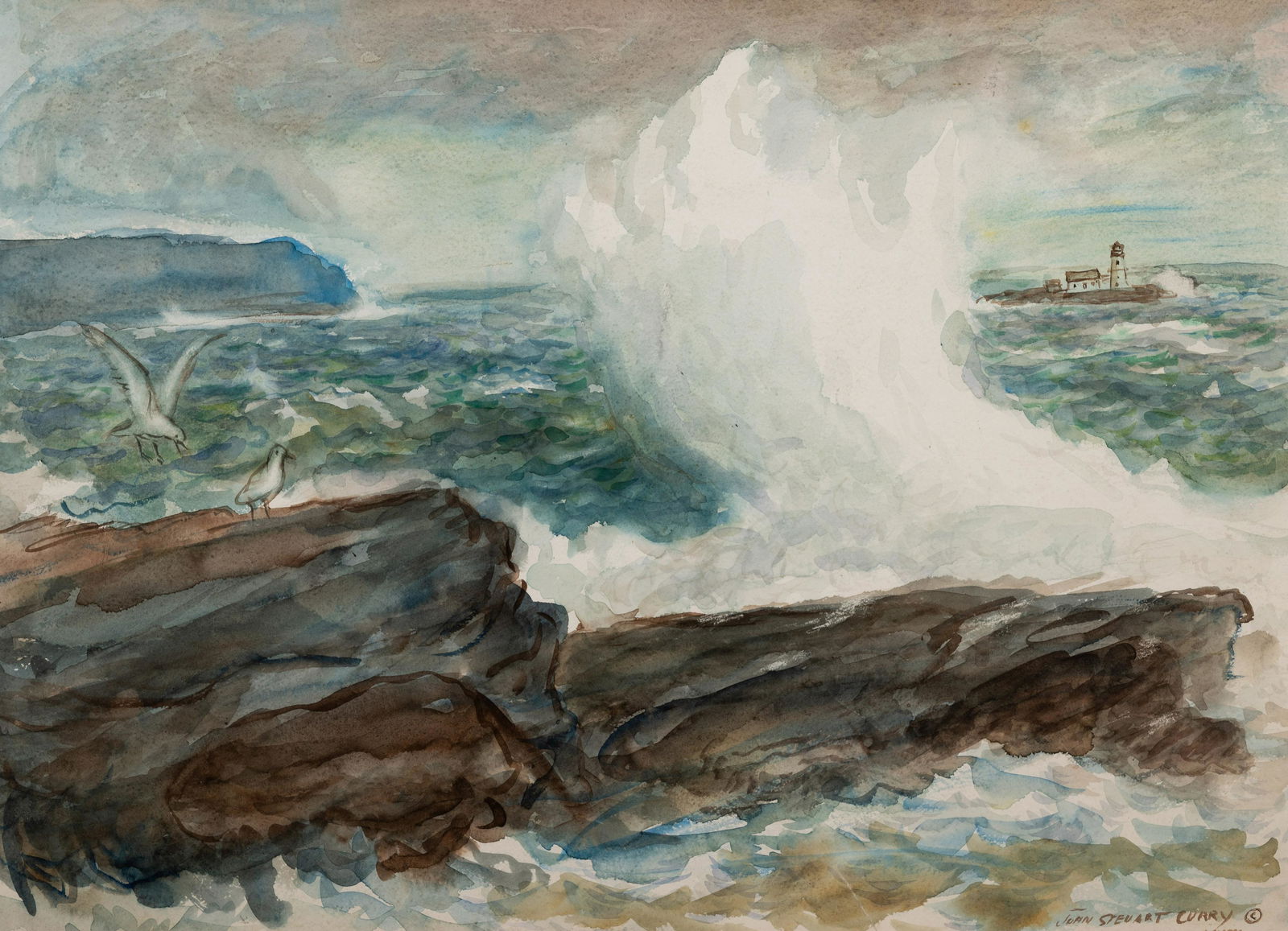 John Steuart Curry (American, 1897-1946) Lighthouse Bay, 1944 (1 of 11)