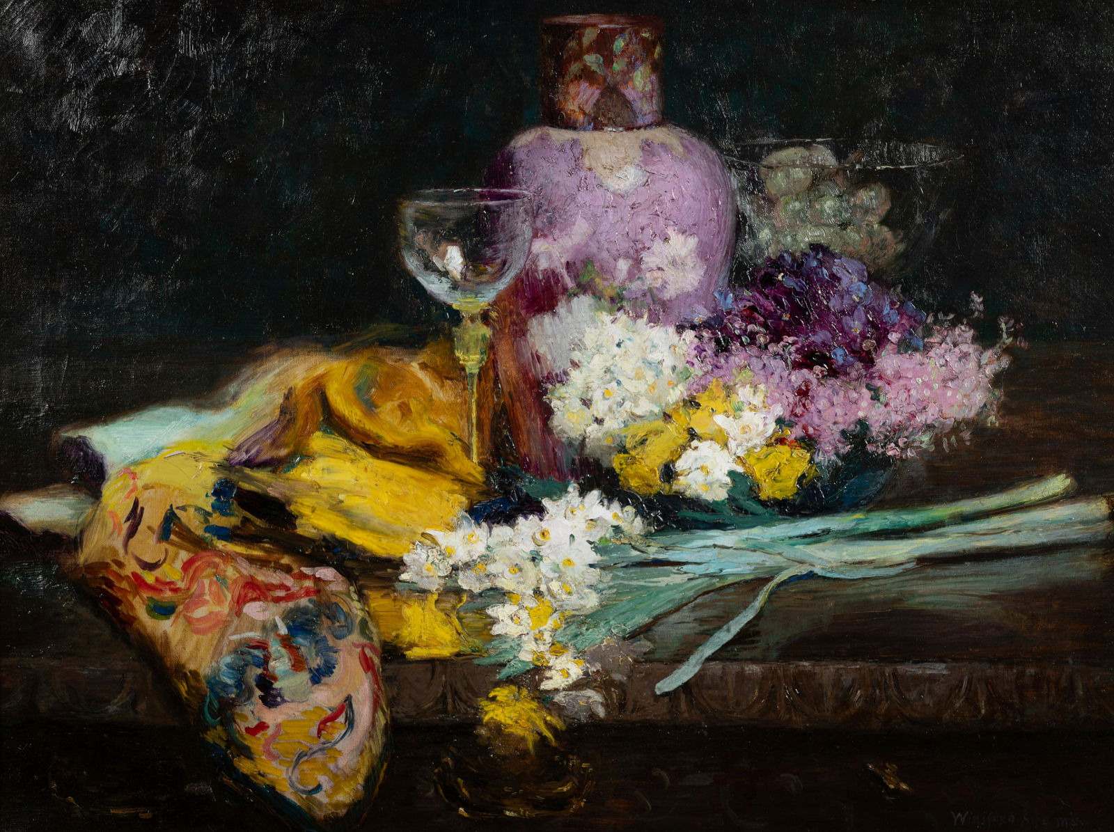 Winifred Brady Adams (American, 1871-1955) Still Life with Lilac and Narcissus (1 of 5)