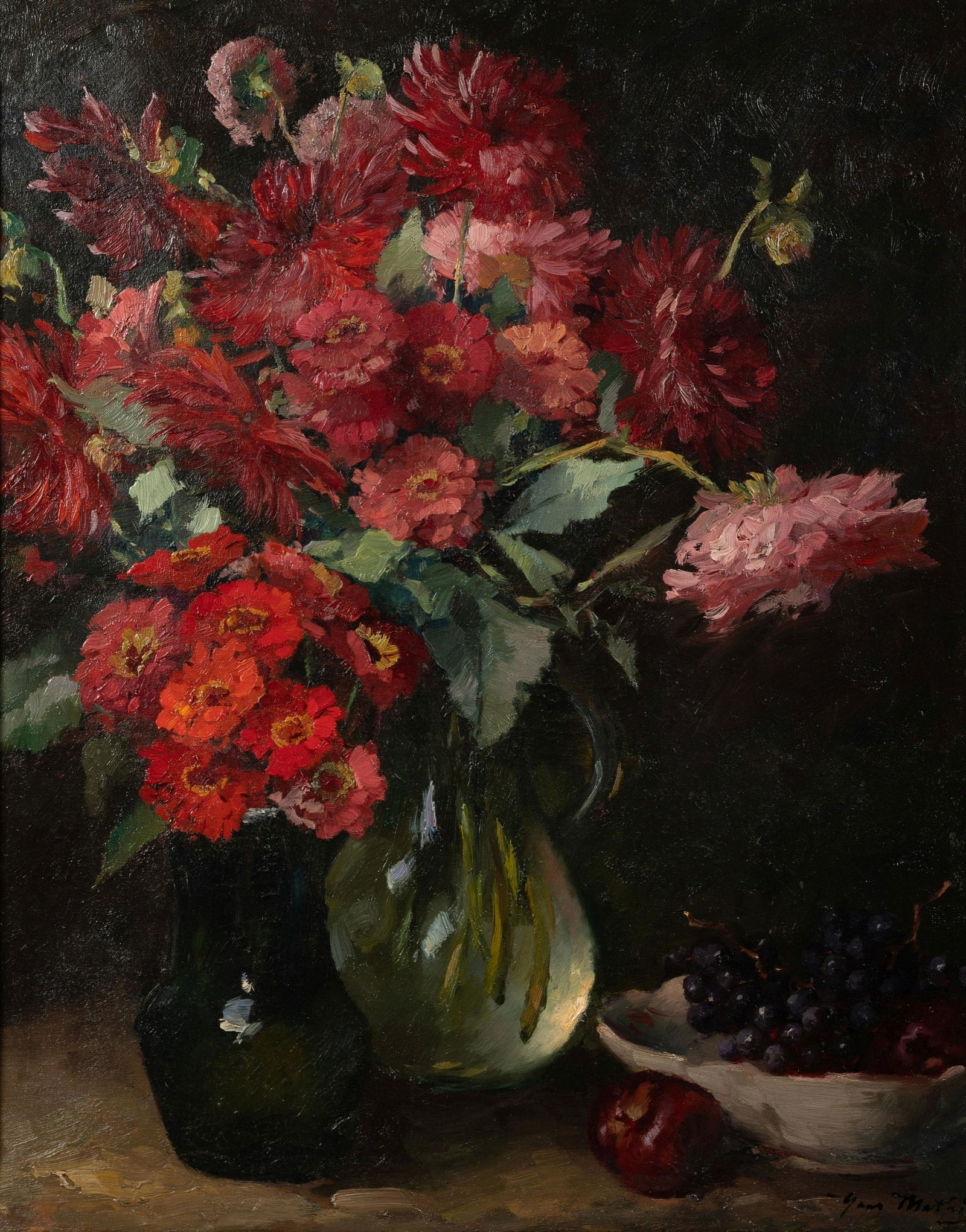 Hans Mathis (German, 1882 - 1944) Still Life with Fruit and Flowers (1 of 5)