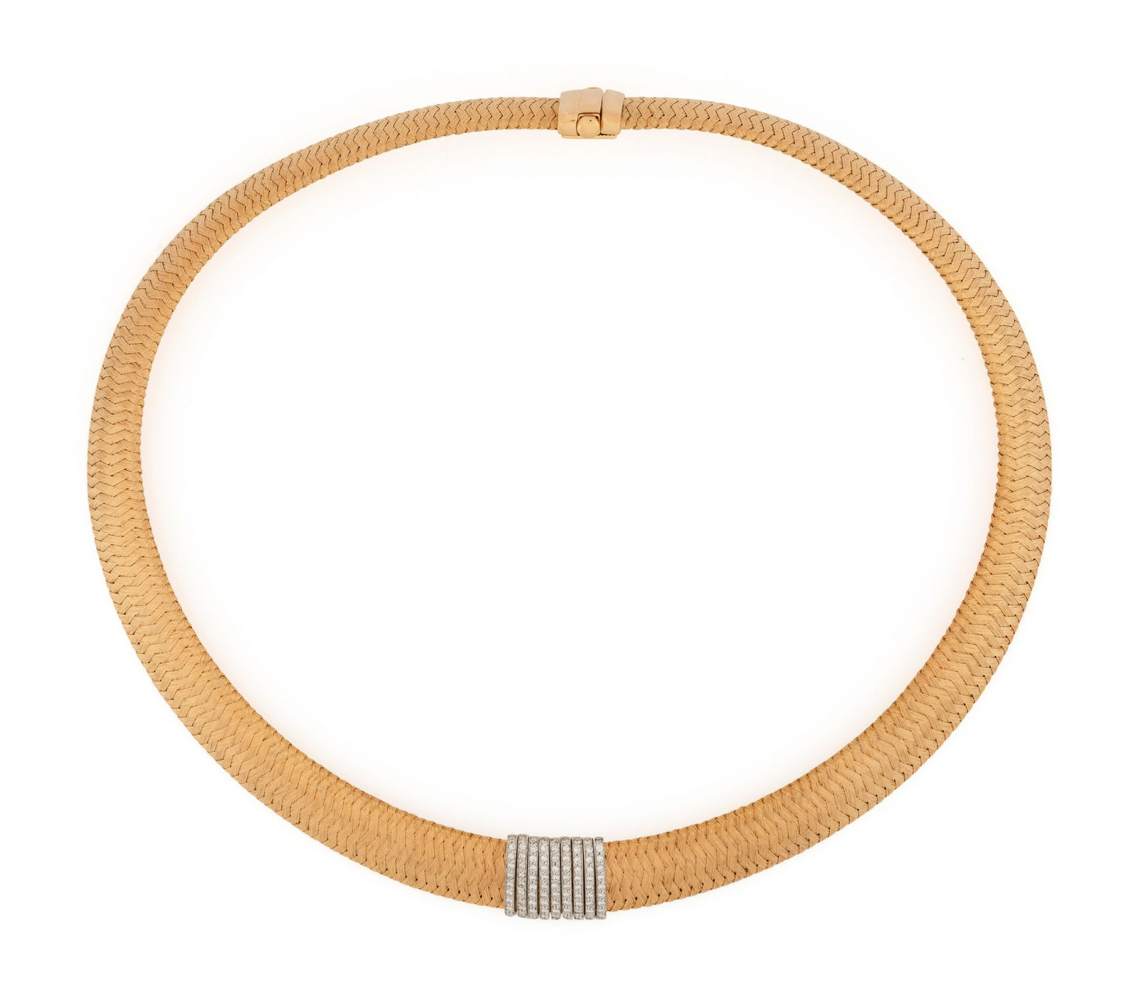 ROBERTO COIN, BICOLOR GOLD AND DIAMOND 'PRIMAVERA' NECKLACE (1 of 1)