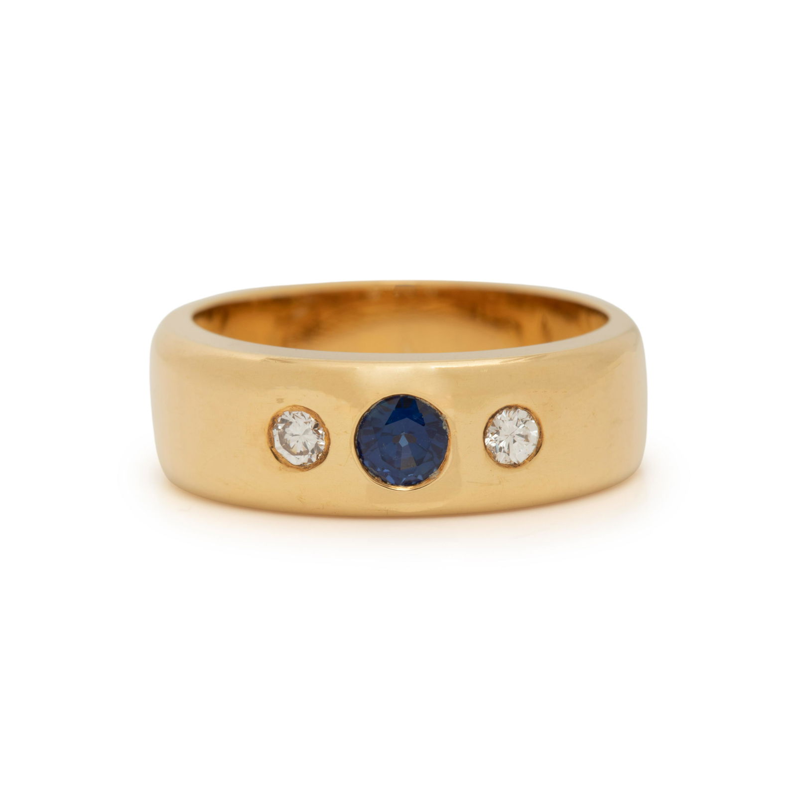 YELLOW GOLD, SAPPHIRE AND DIAMOND RING (1 of 3)