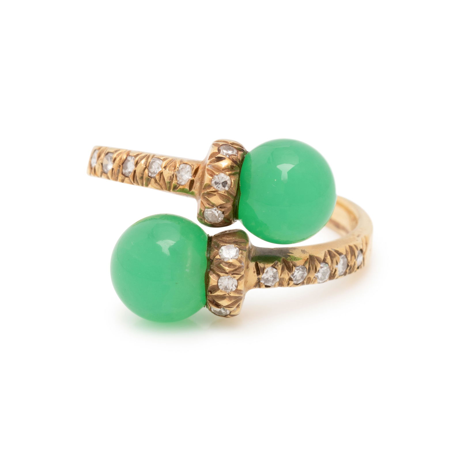 GREEN GLASS AND DIAMOND RING (1 of 3)