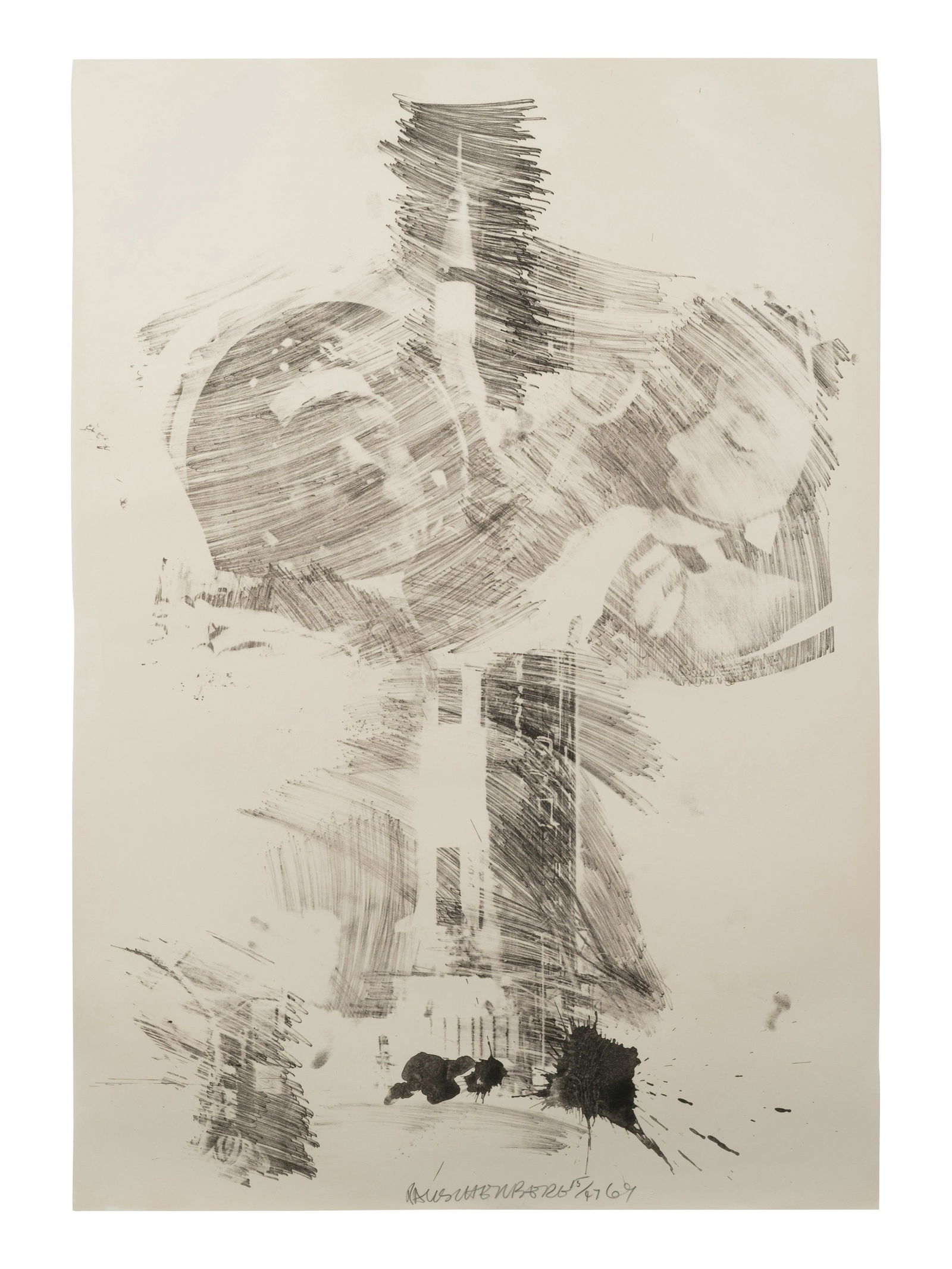 Robert Rauschenberg (American, 1925-2008) Moon Rose (from Stoned Moon series), 1969: Robert Rauschenberg (American, 1925-2008) Moon Rose (from Stoned Moon series), 1969 lithograph signed, dated, and numbered 15/47 in pencil 51 x 35 inches. Property from the Collection of Marjorie Stap