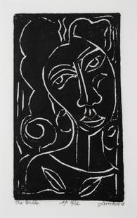 David Driskell (American, 1931-2020) The Bride, 2005: David Driskell (American, 1931-2020) The Bride, 2005 linocut on Japanese paper signed, dated, titled, and numbered AP 5/12 in pencil 7 3/4 x 4 1/2 inches. Property from THE WAREHOUSE, Atlanta, Georgia