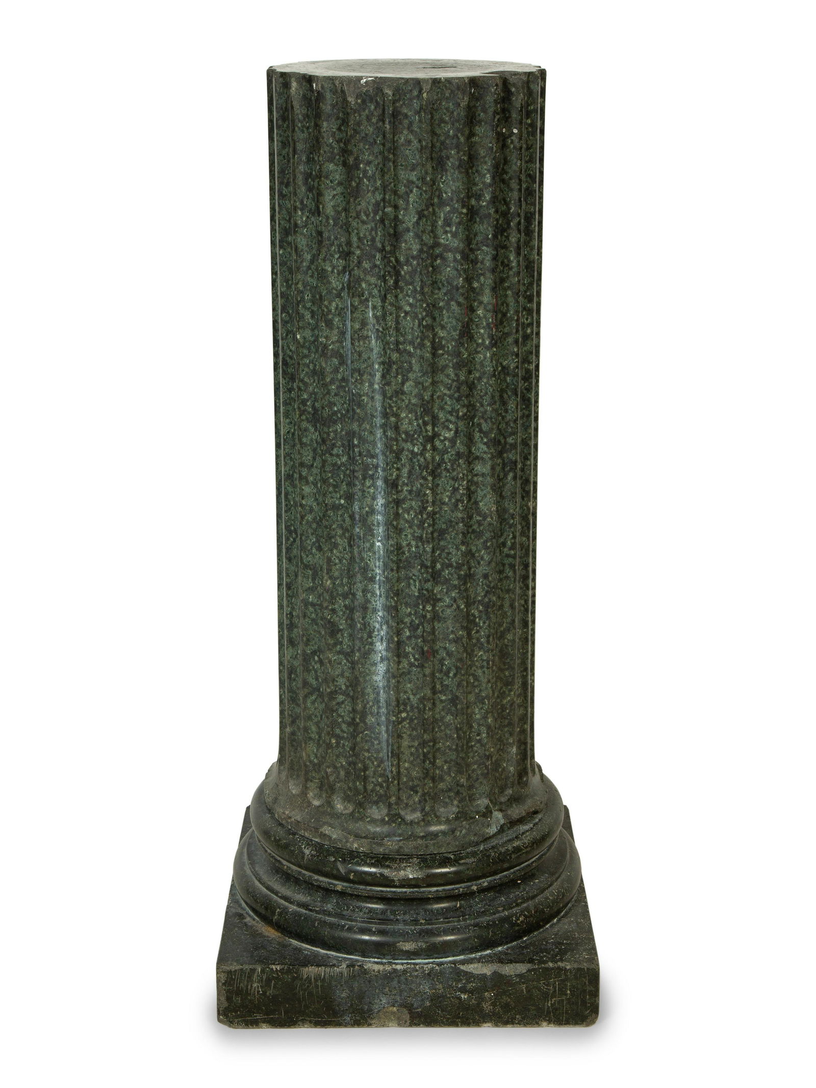A Continental Fluted Marble Pedestal Height 37 x diameter 10 1/4 inches. (1 of 3)