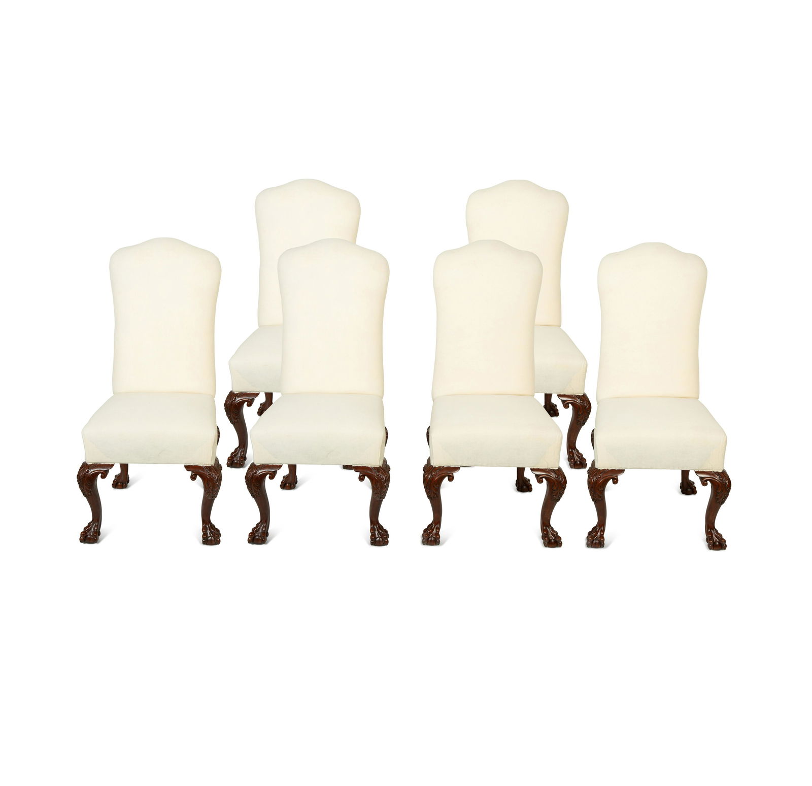 A Set of Six George II Style Carved Dining Chairs Height 45 3/4 x width 22 1/2 x depth 23 3/4 (1 of 4)