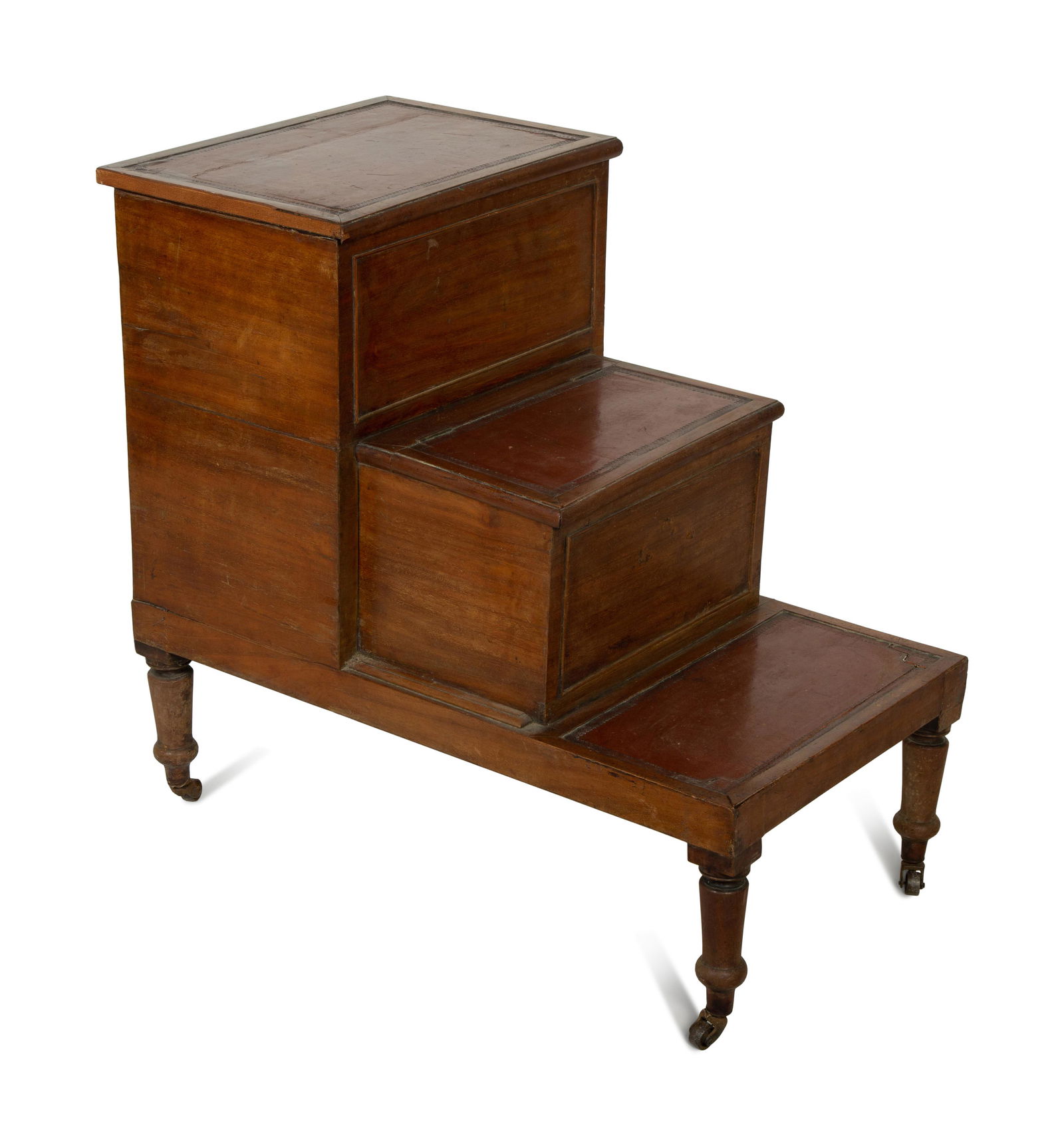 A Set of William IV Mahogany Library Steps Height 28 1/4 x width 17 3/4 x depth 30 1/4 inches. (1 of 4)