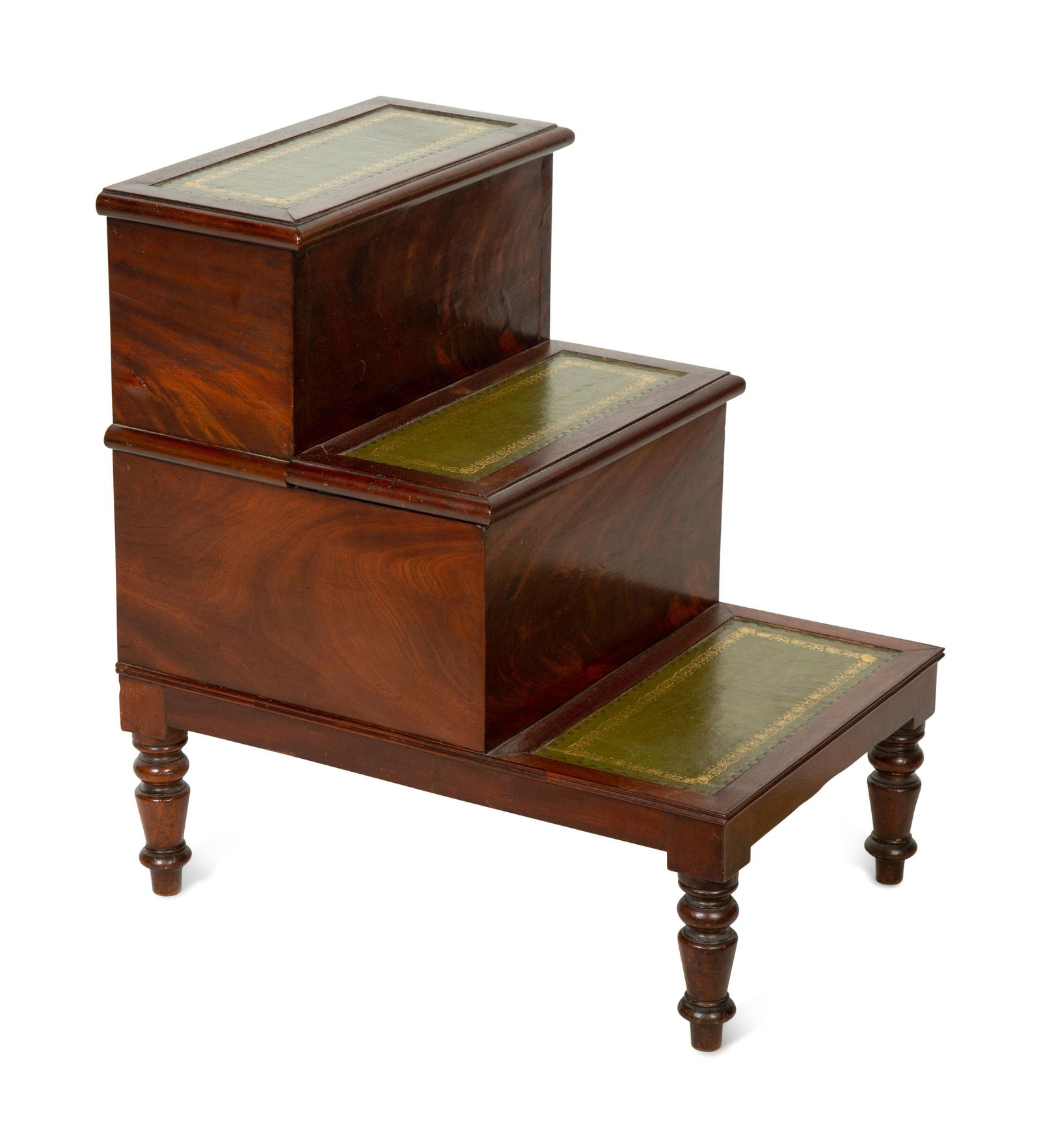 A Set of Late William IV Mahogany Bed Steps Height 25 1/2 x width 17 1/2 x depth 23 inches. (1 of 5)