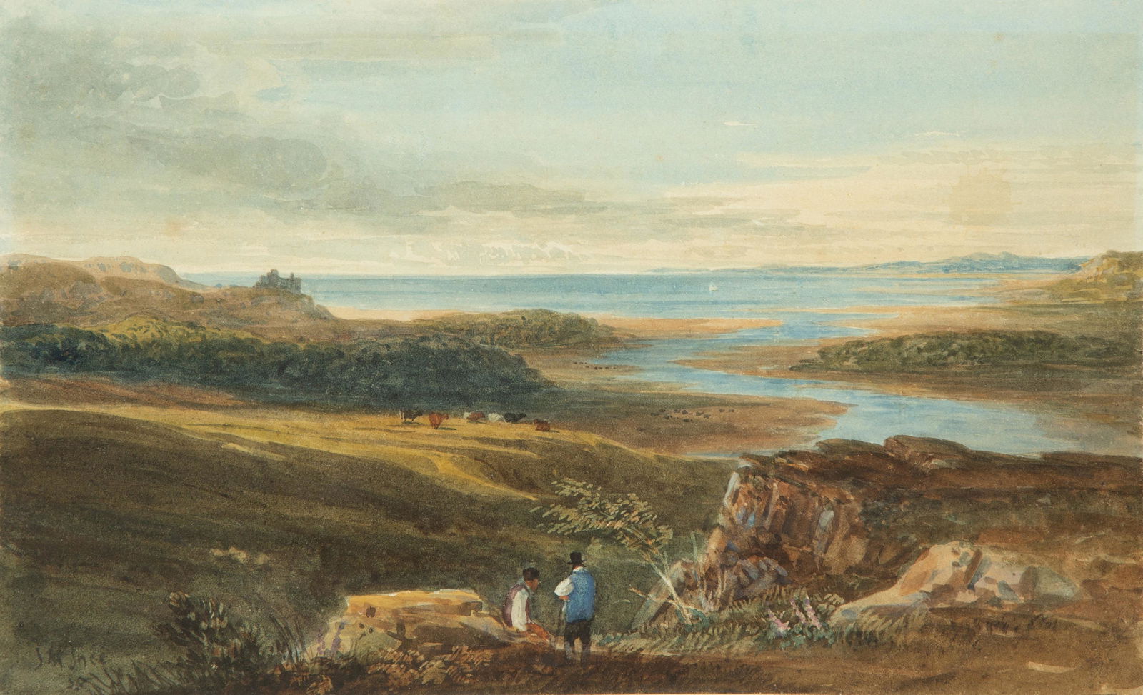 Joseph Murray Ince (British, 1806-1859) Harlech Castle and the Irish Sea, 1838 (1 of 5)