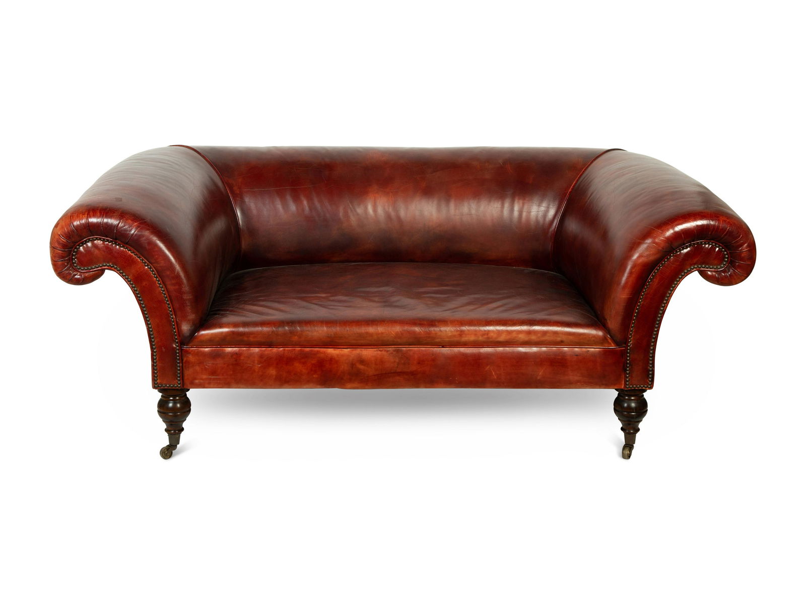 A George Smith Leather Sofa Height 31 x width 77 x depth 35 inches. (1 of 3)