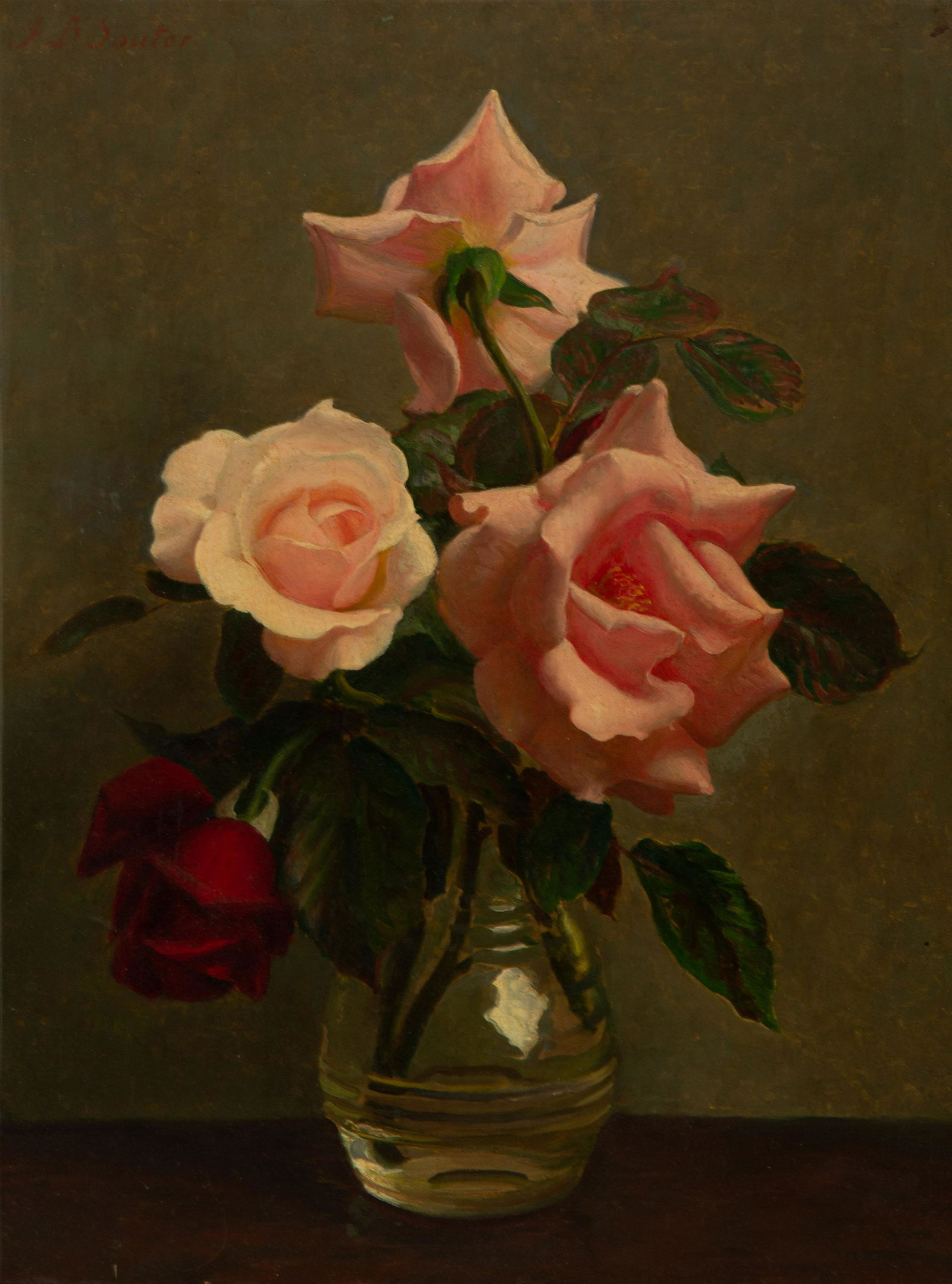 John Bulloch Souter (British, 1890-1972) A Still Life of Roses (1 of 3)