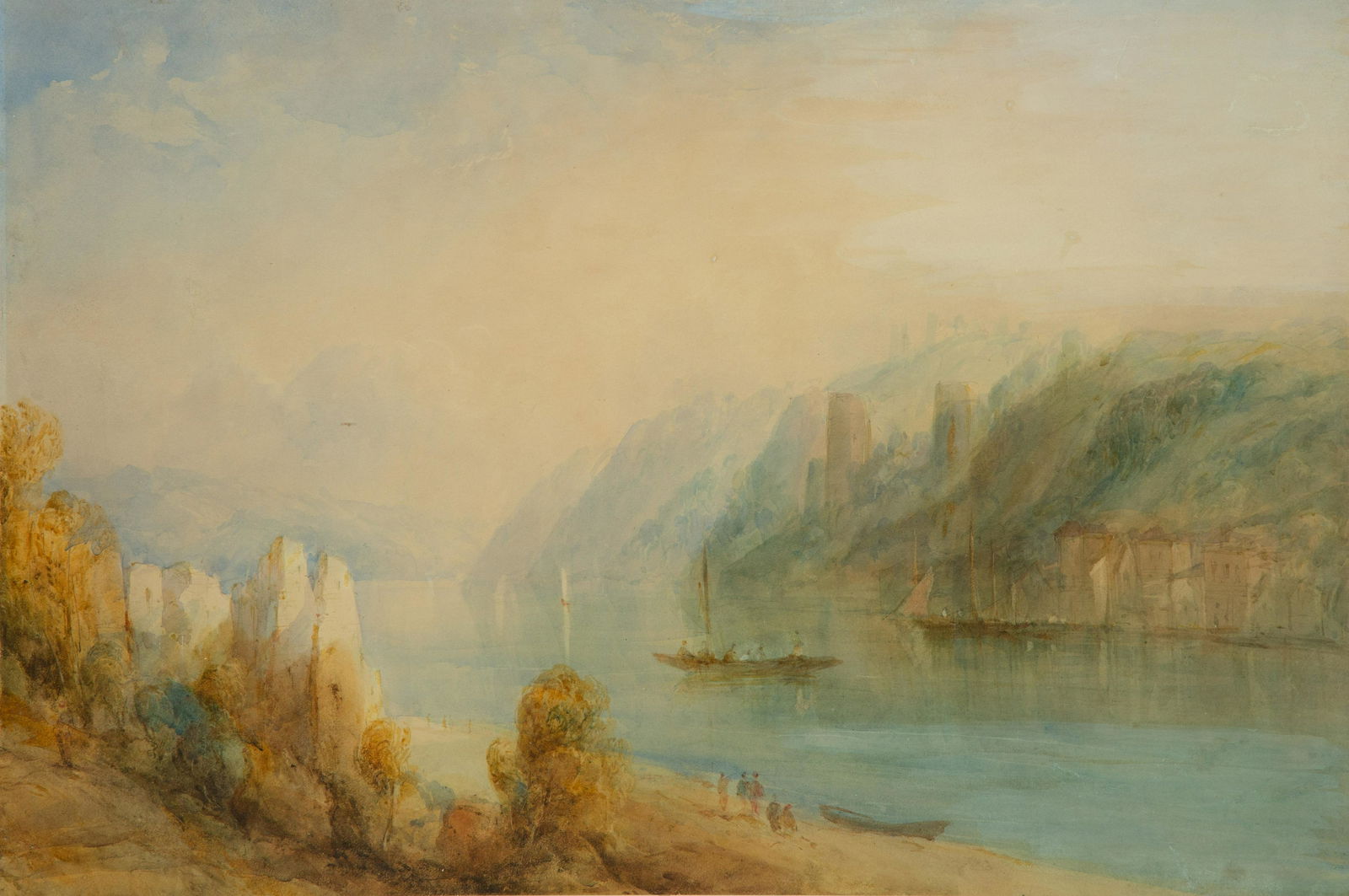 James Baker Pyne (British, 1800-1870) On the Rhine at Oberwesel (1 of 4)