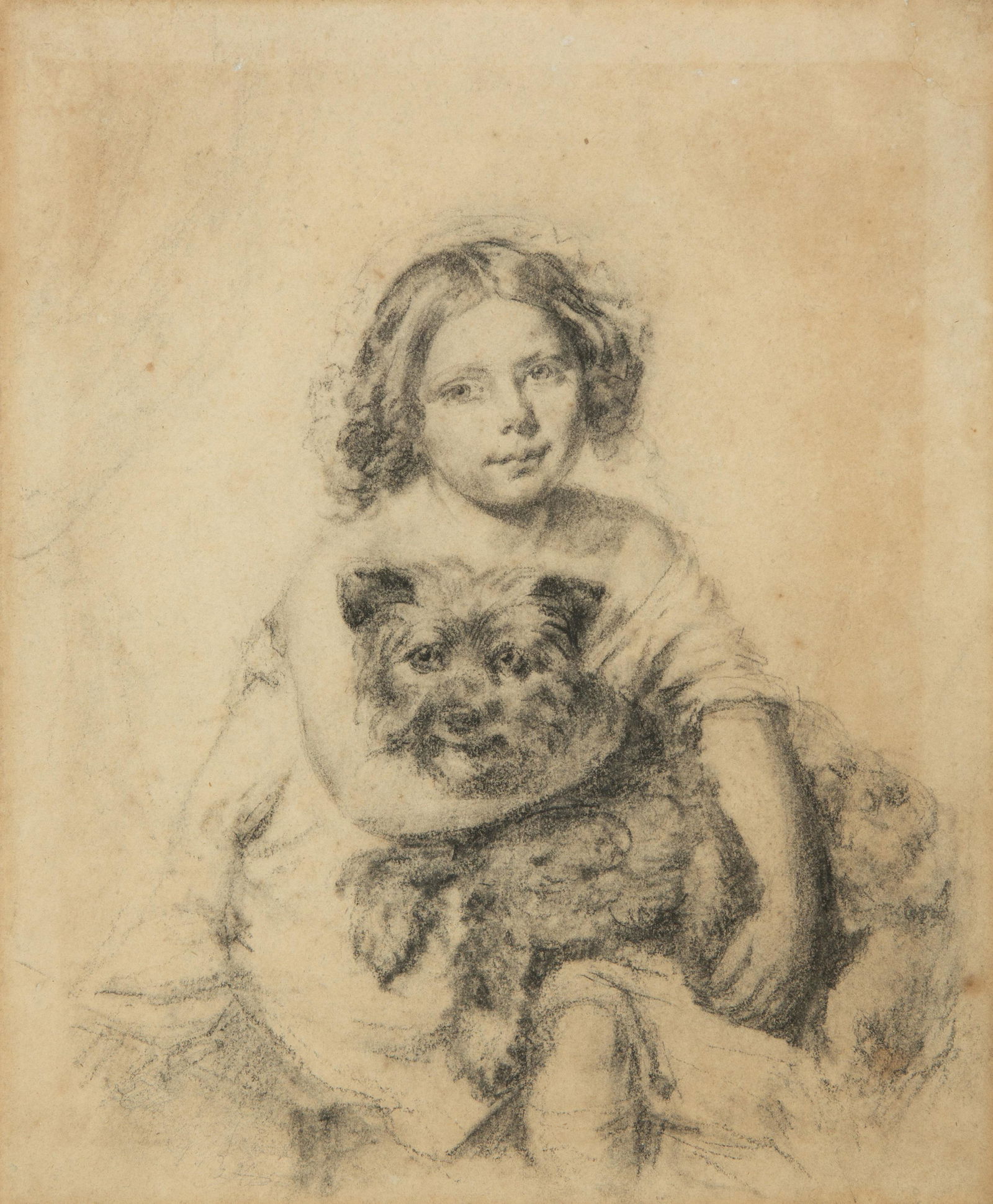 British School Two Sketches of Young Girls (1 of 5)